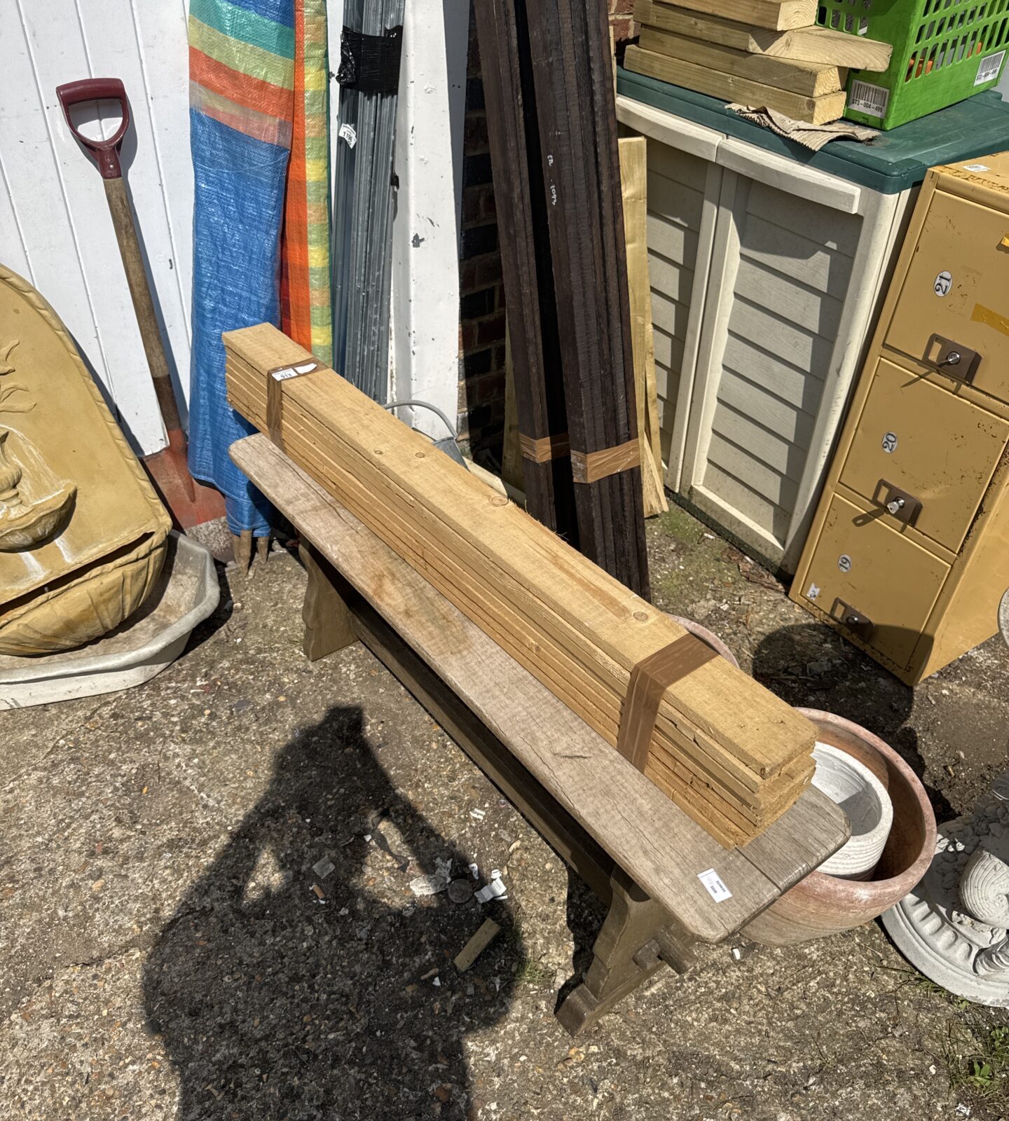 Bundle of eight lengths of timber 50.5” length approx