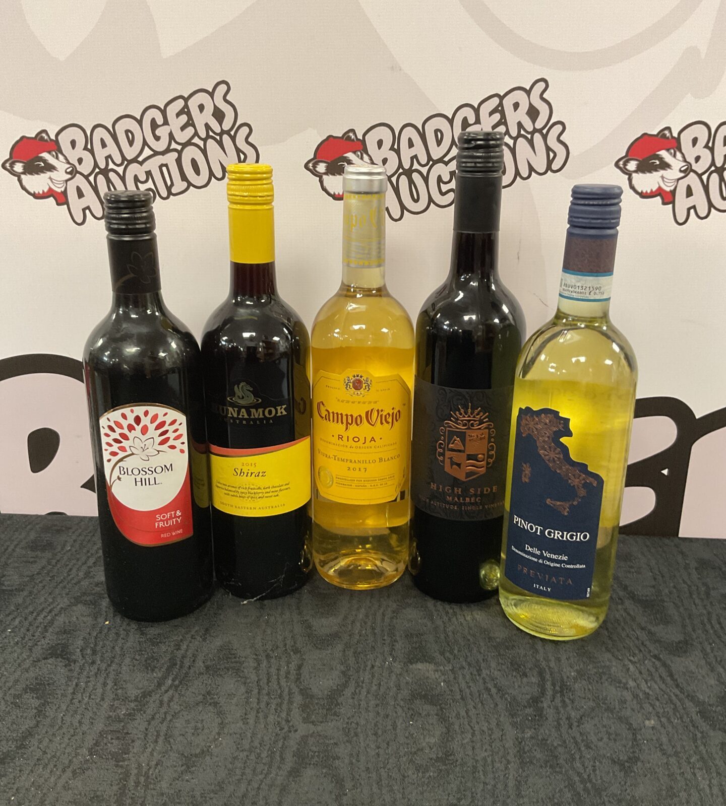 Five bottles of wine inc campo viejo rioja