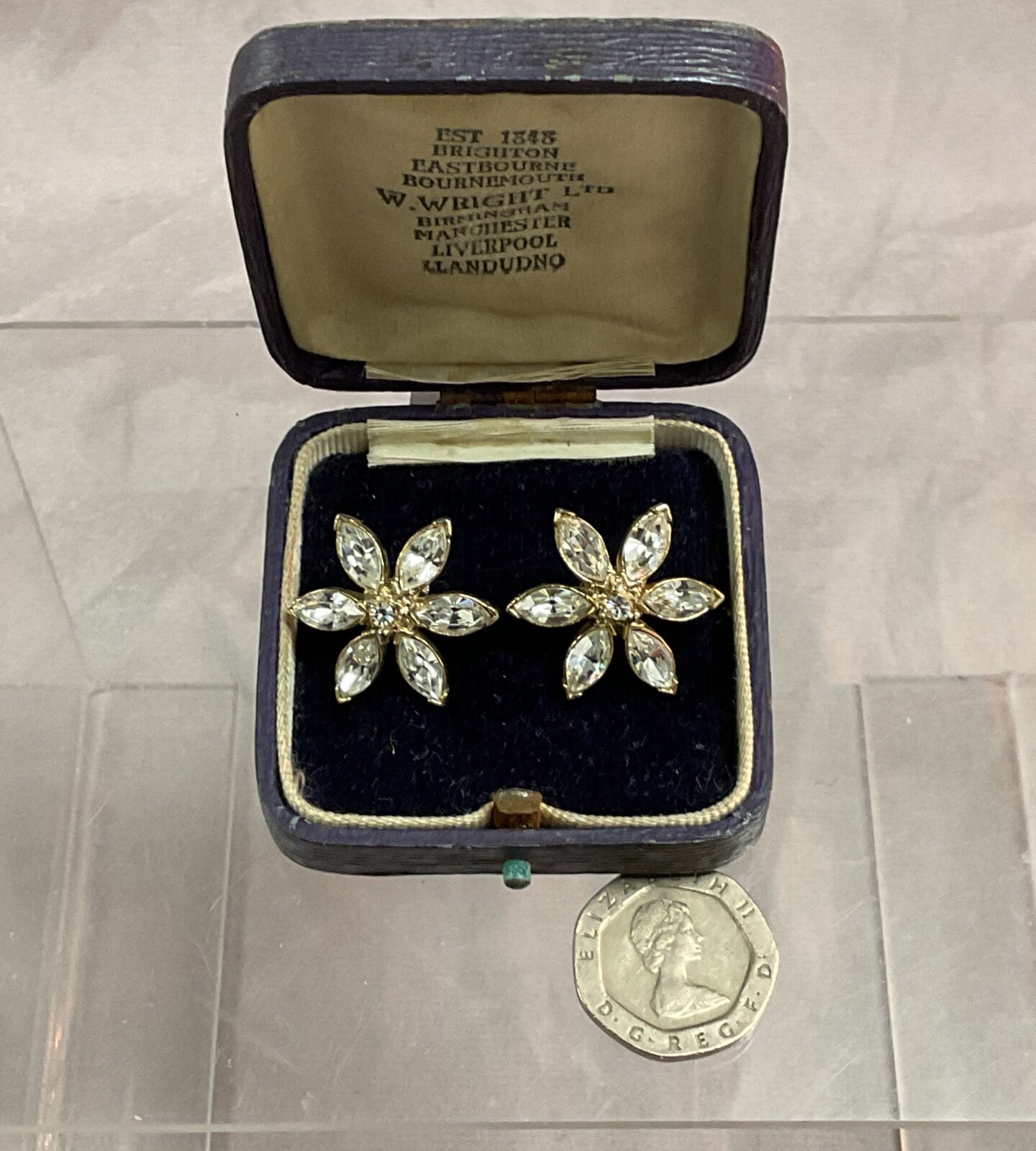 Pair Art Deco Floral Earrings