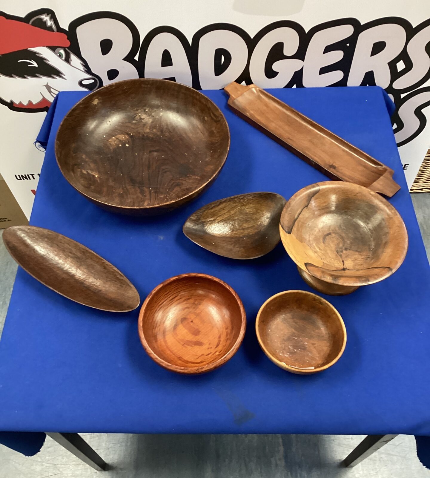 Assortment of mixed wooden bowls