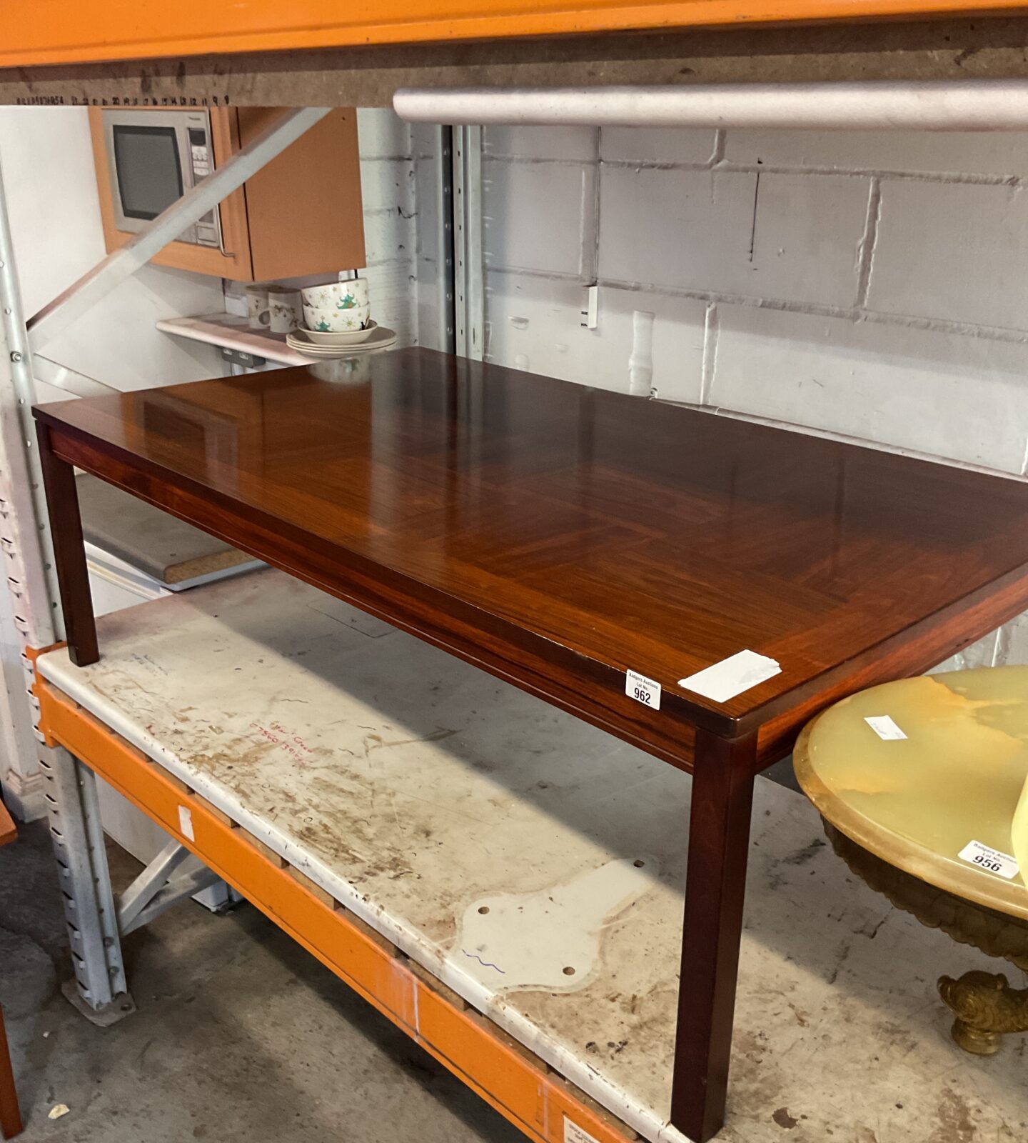Heggen norway marquetry topped coffee table 55inch length