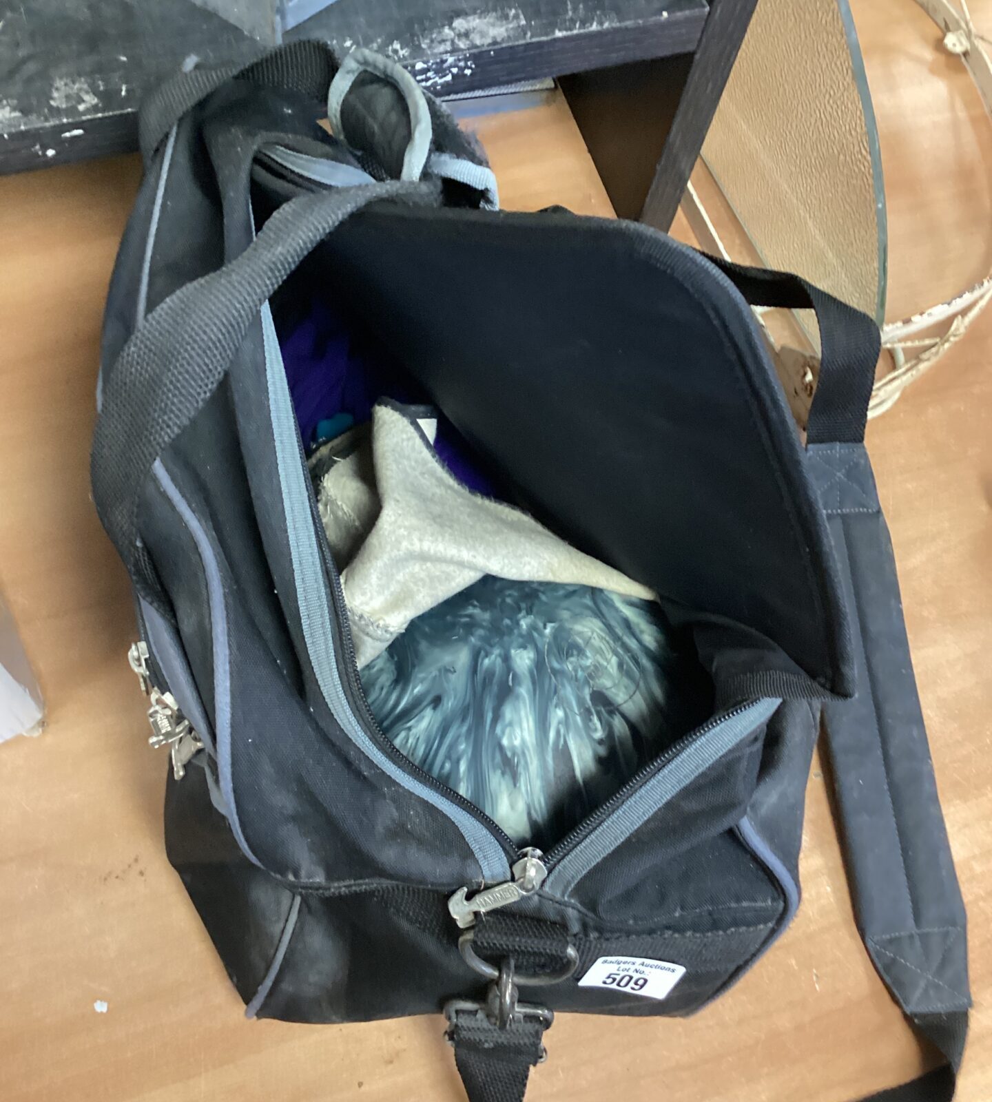 Bowling ball in bag