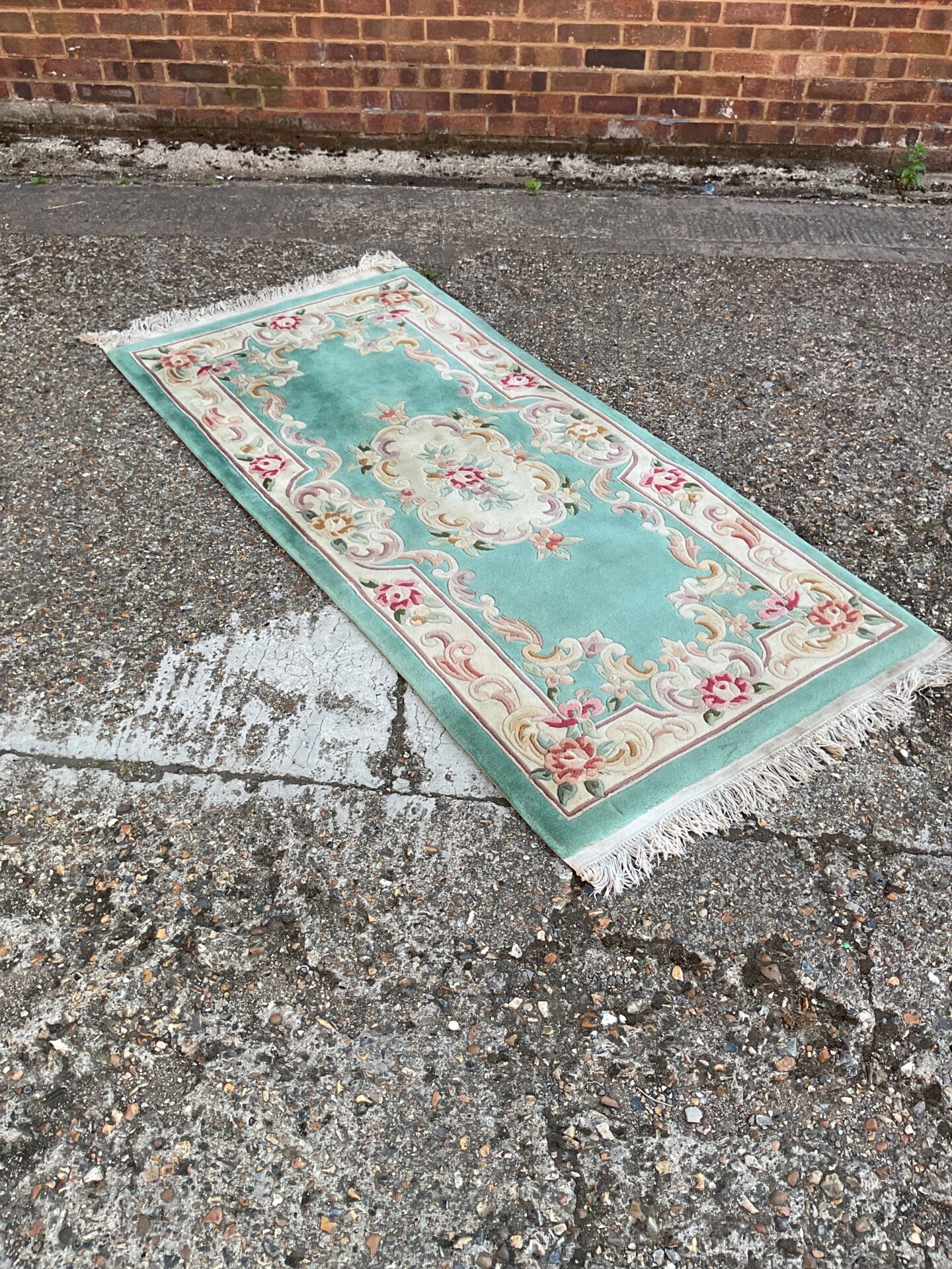 Blue oriental patterned rug