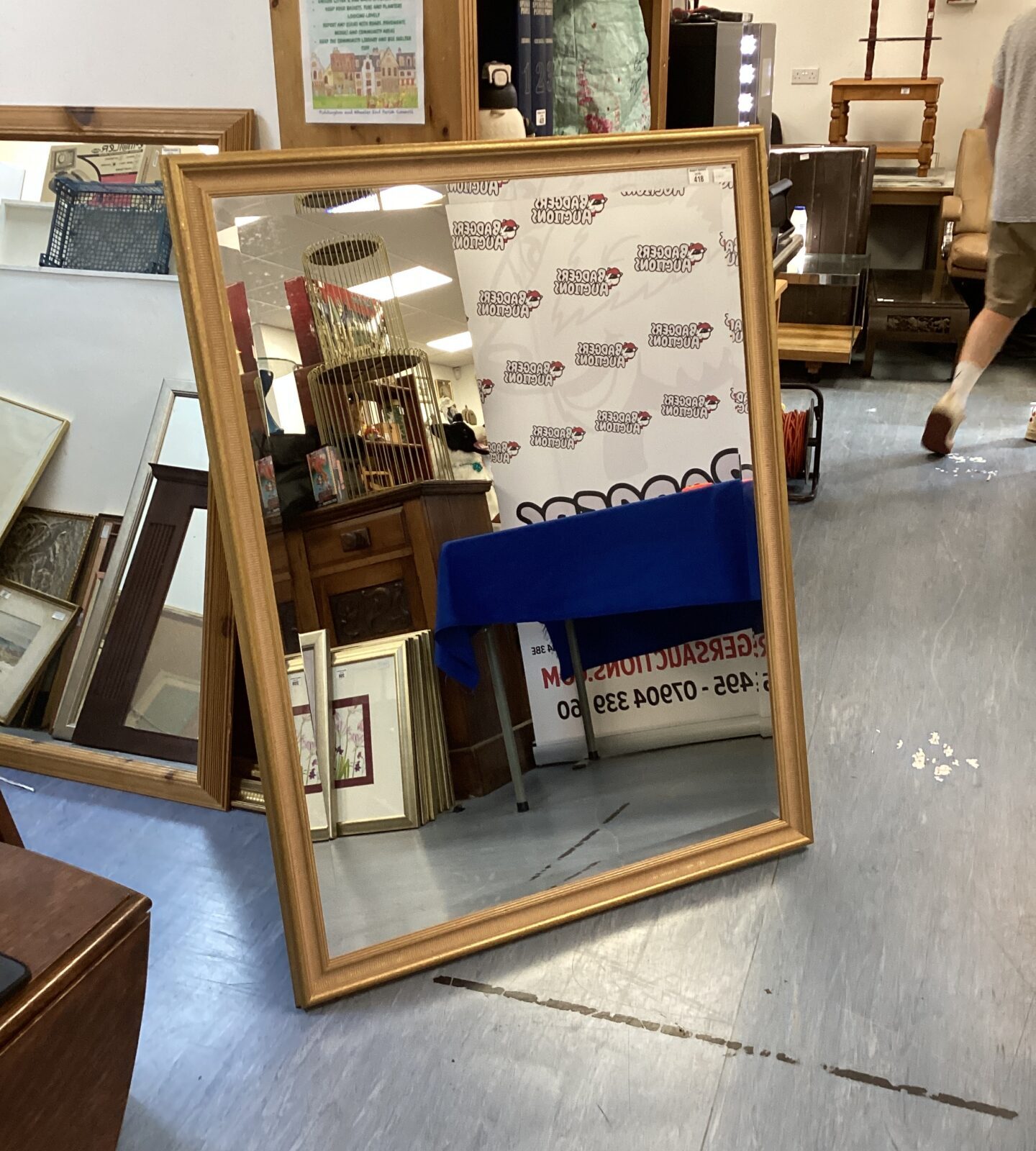 Very large bevel glass mirror 52”Length