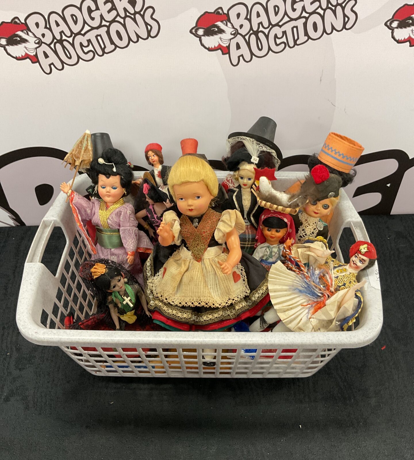 Collection of vintage national dress dolls