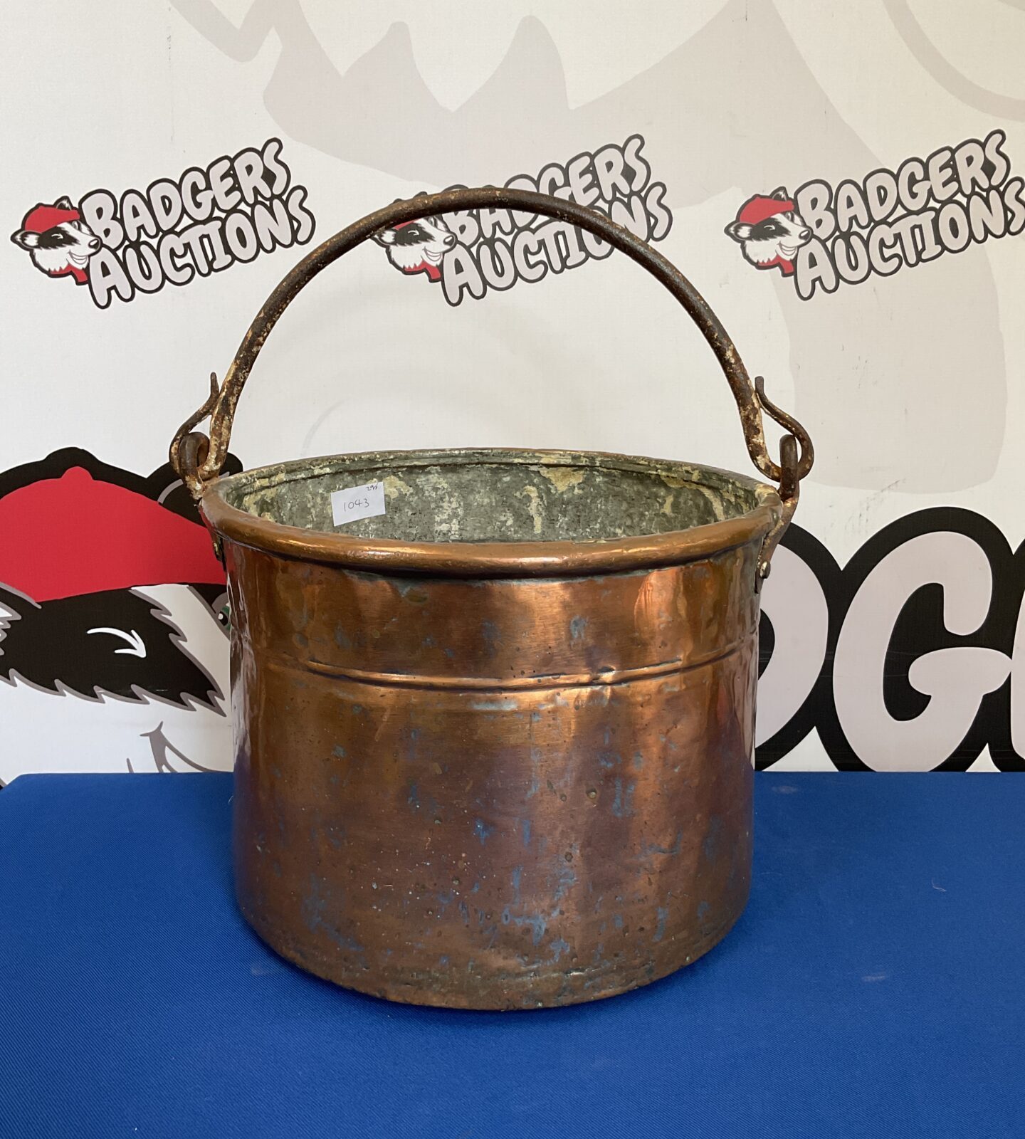 Antique copper bucket 12” diameter 9” tall