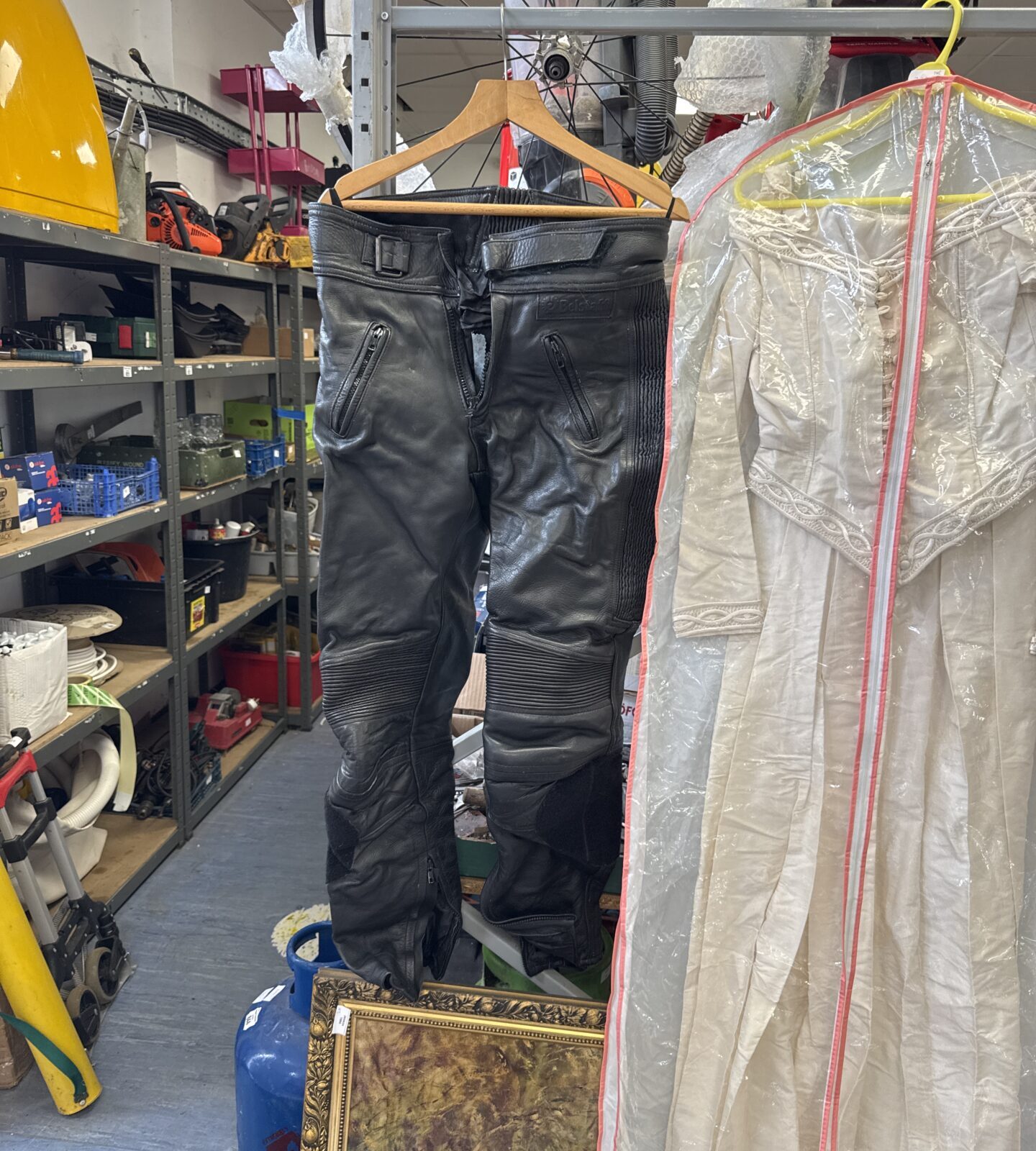 Pair of Belstaff motorcycle leather trousers size 32