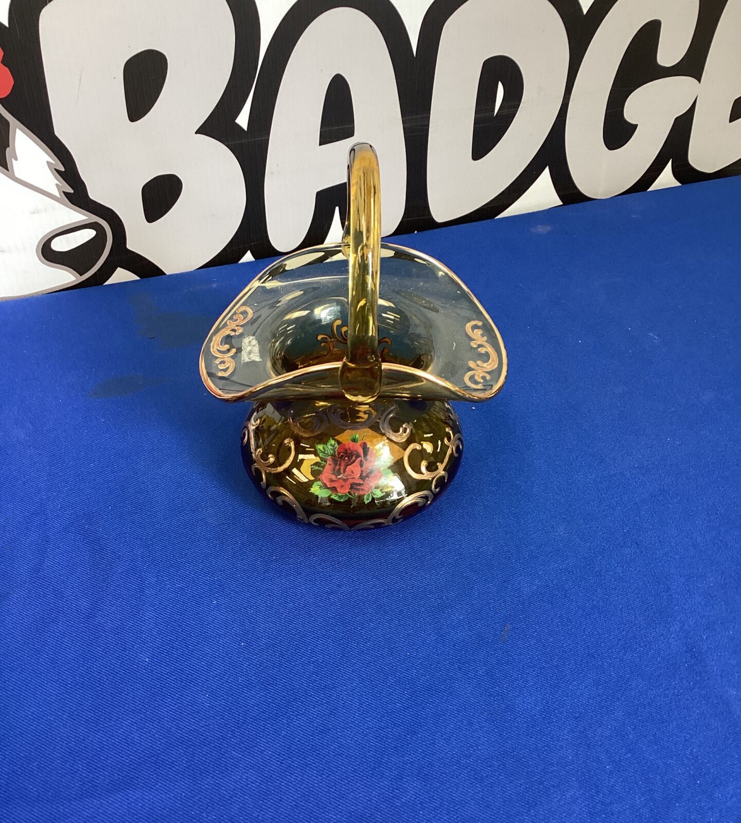 Bohemian Glass Basket
