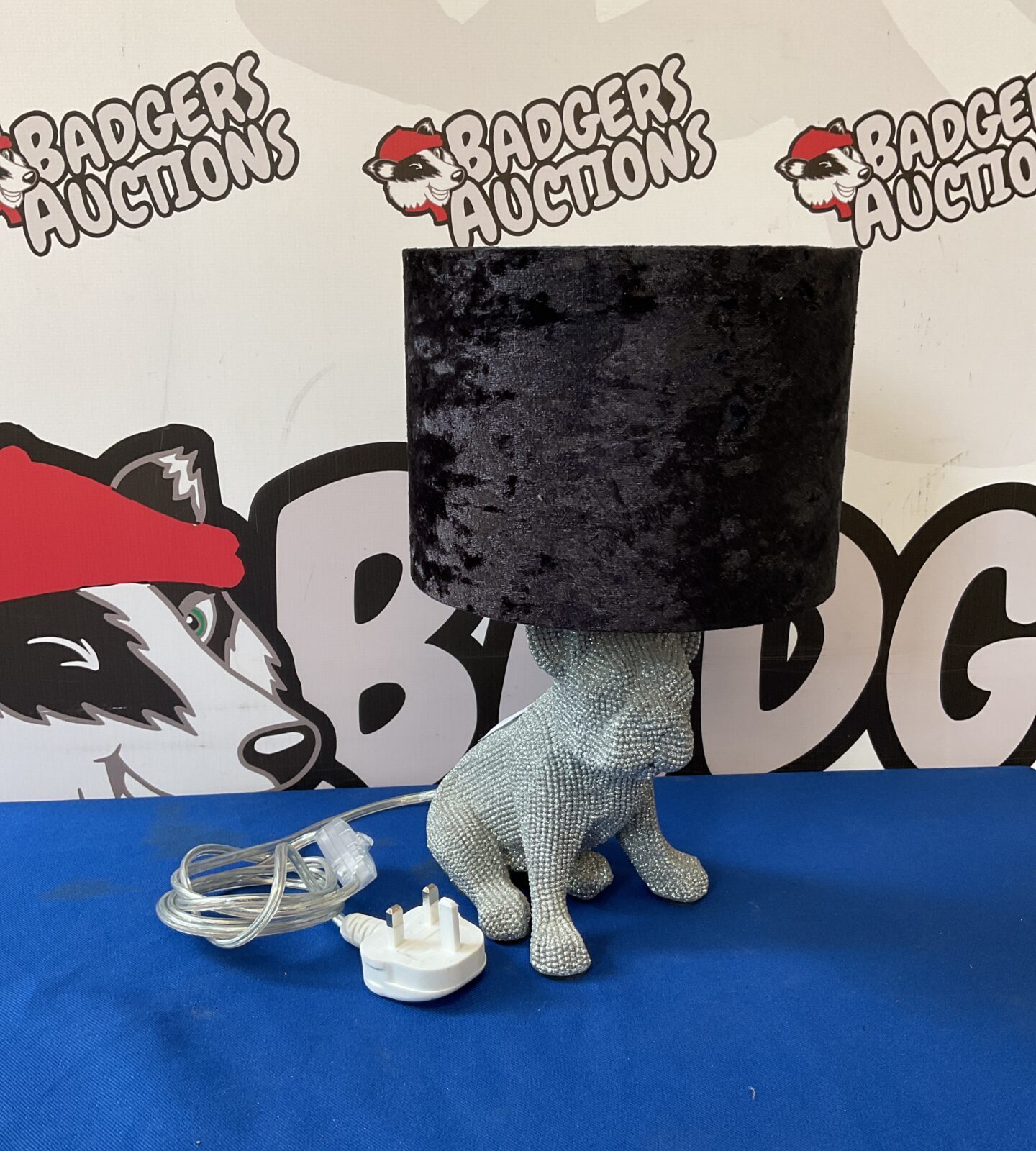 Next glitter french bulldog table lamp