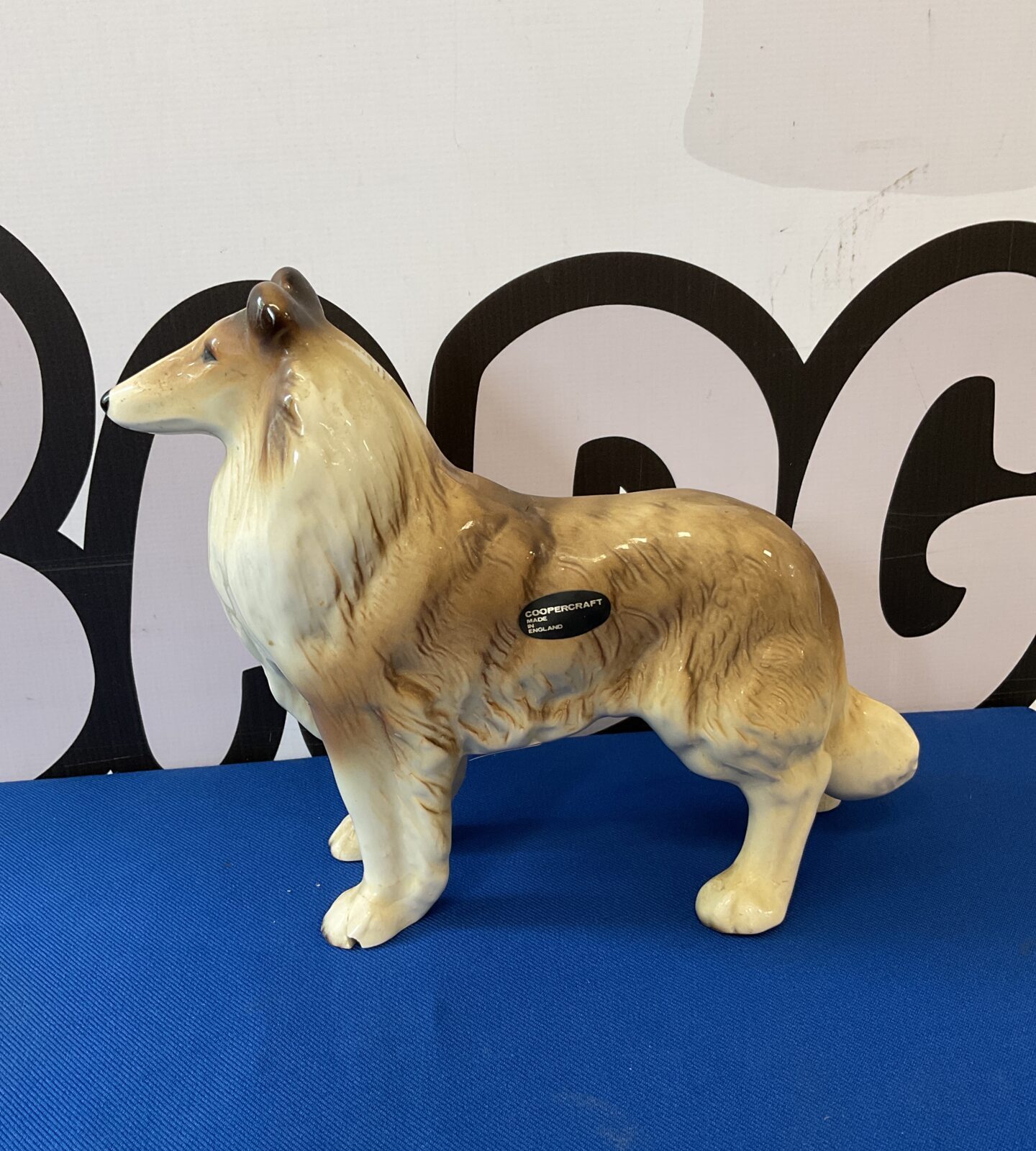 Coopercraft border collie dog ornament (one foot chipped)