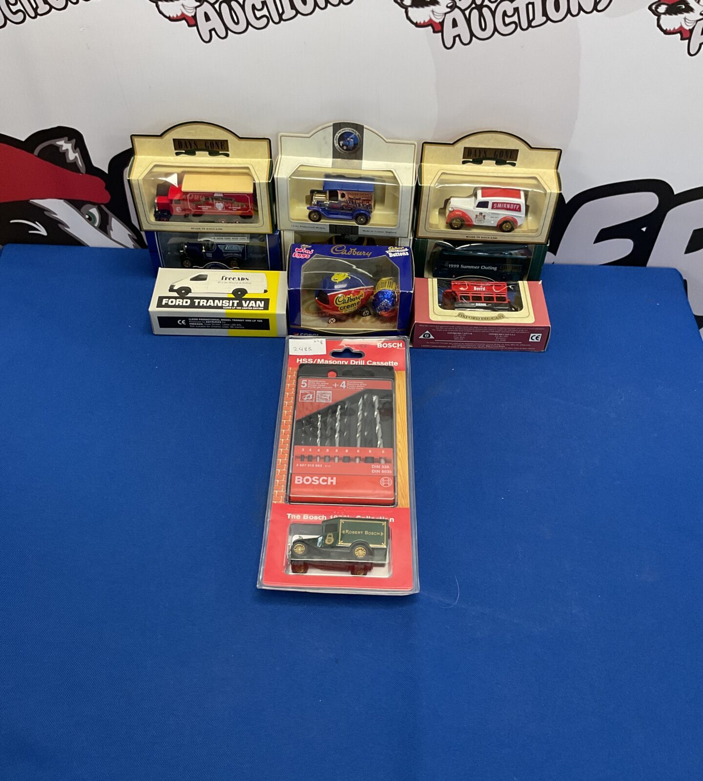 Selection of boxed diecast models inc bosch, lledo and cadbury