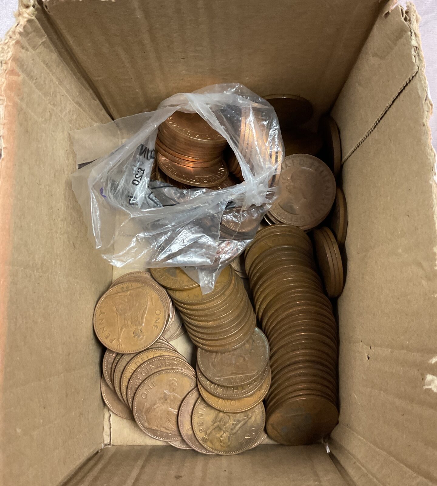 Tub pennies inc bag 1967