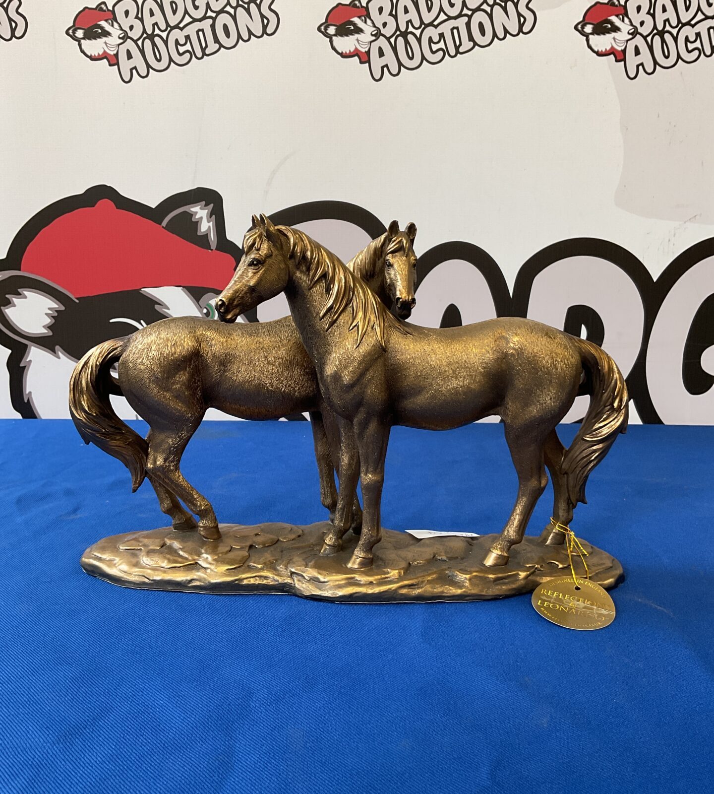 Sculpture of two horses Reflections by leonardo
