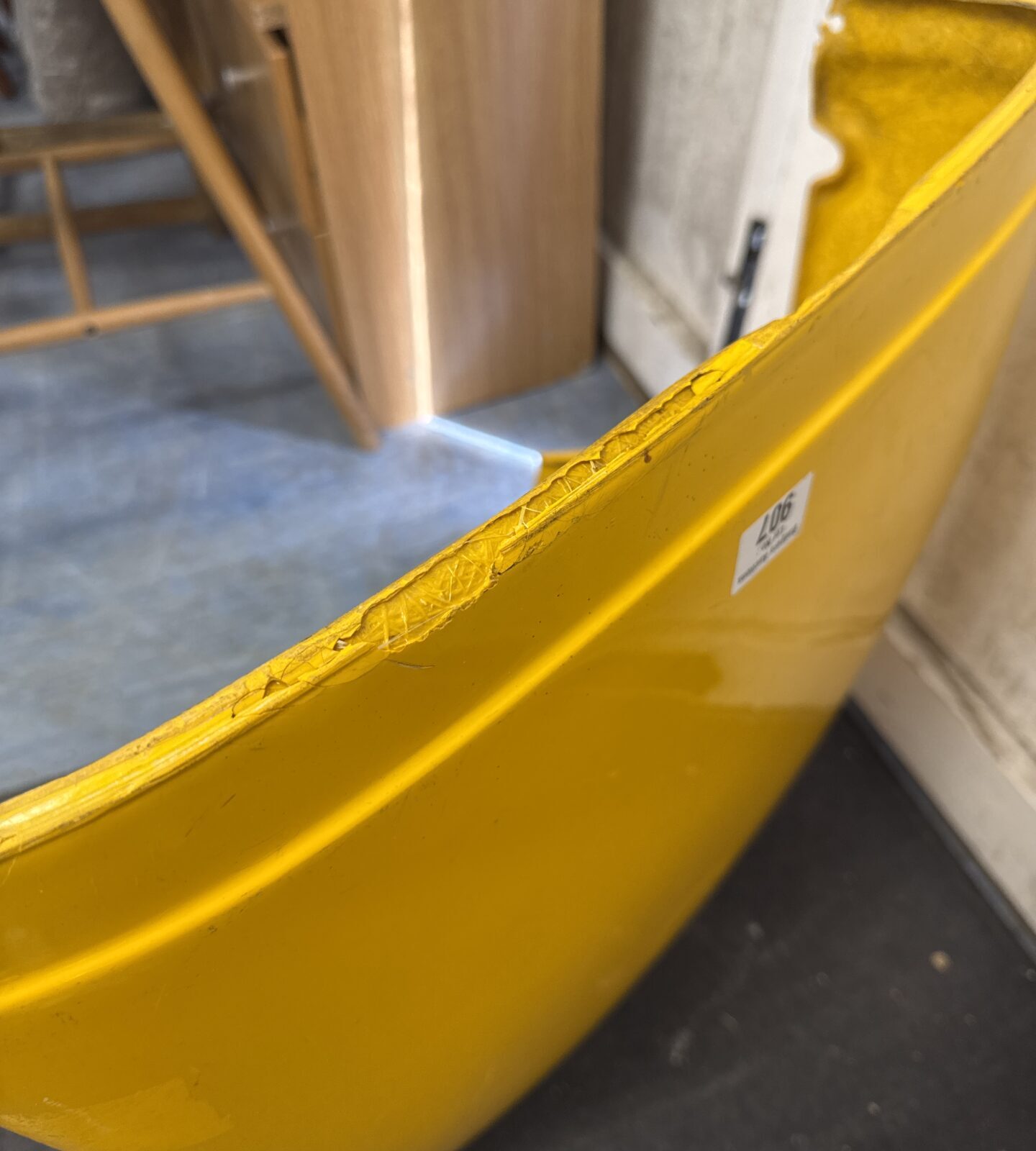 Fibreglass caterham or lotus seven type car nose cone - has cosmetic marks and chips on rear edge - Image 2