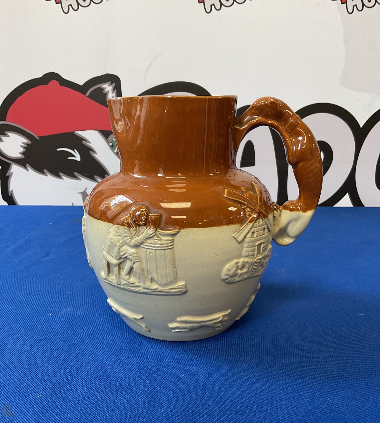 19th century doulton lambeth stoneware hunt scene jug