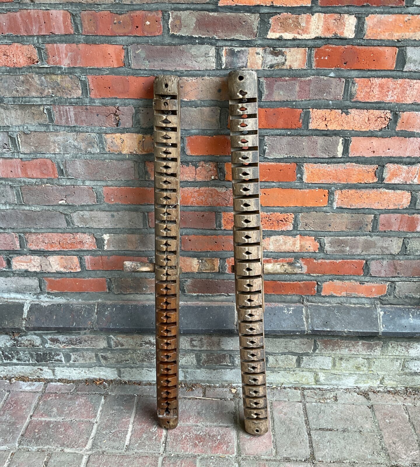 Antique wooden Japanese rug weaving looms