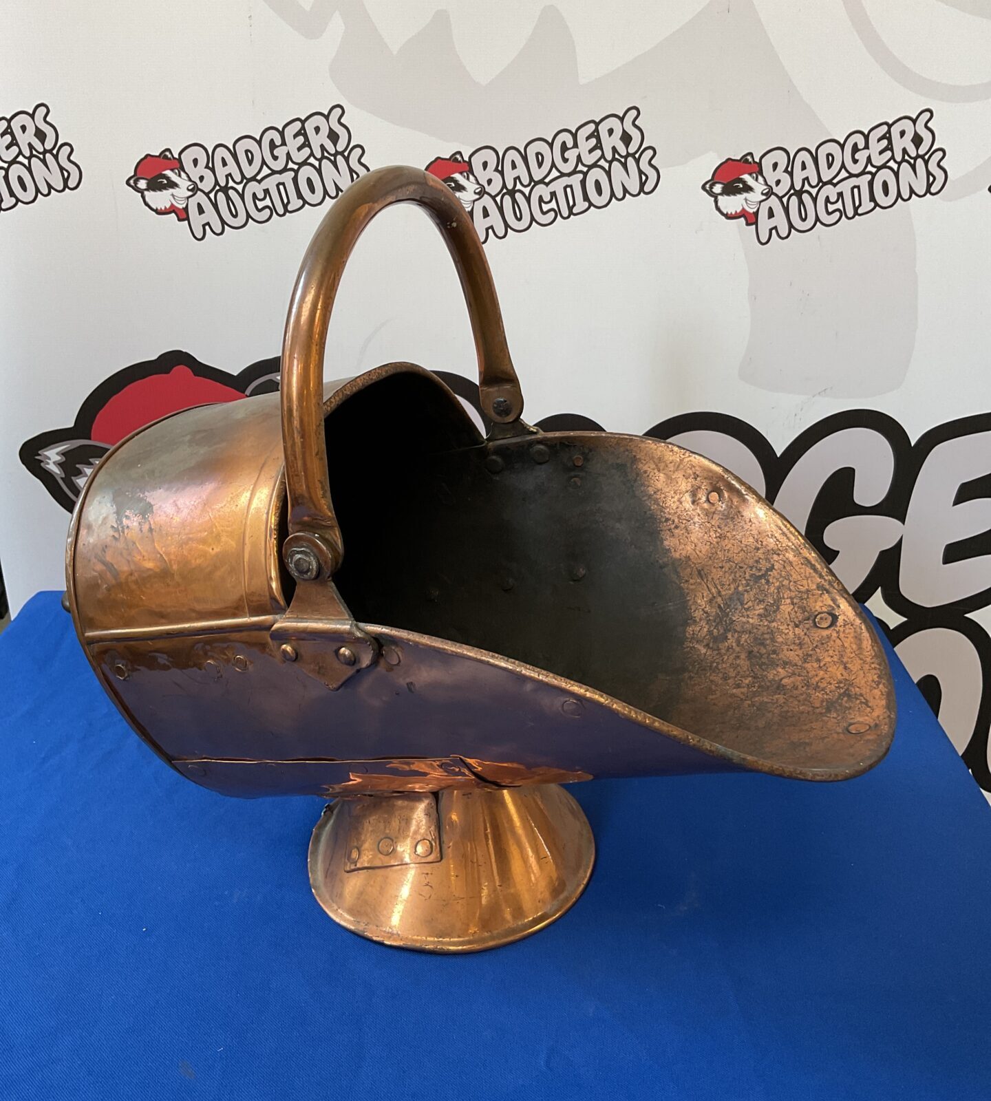 Antique copper coal scuttle