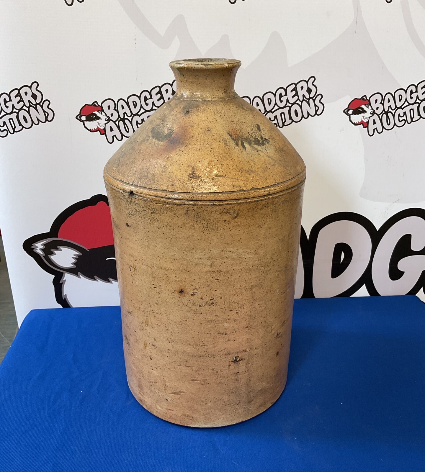 Large antique salt glazed flagon 17” tall