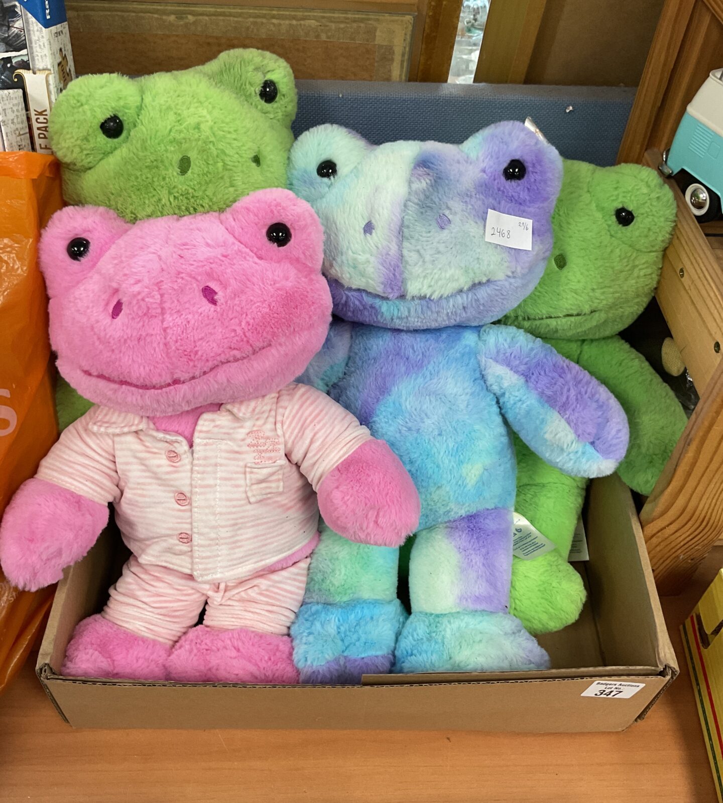 Four build a bear frog soft toys