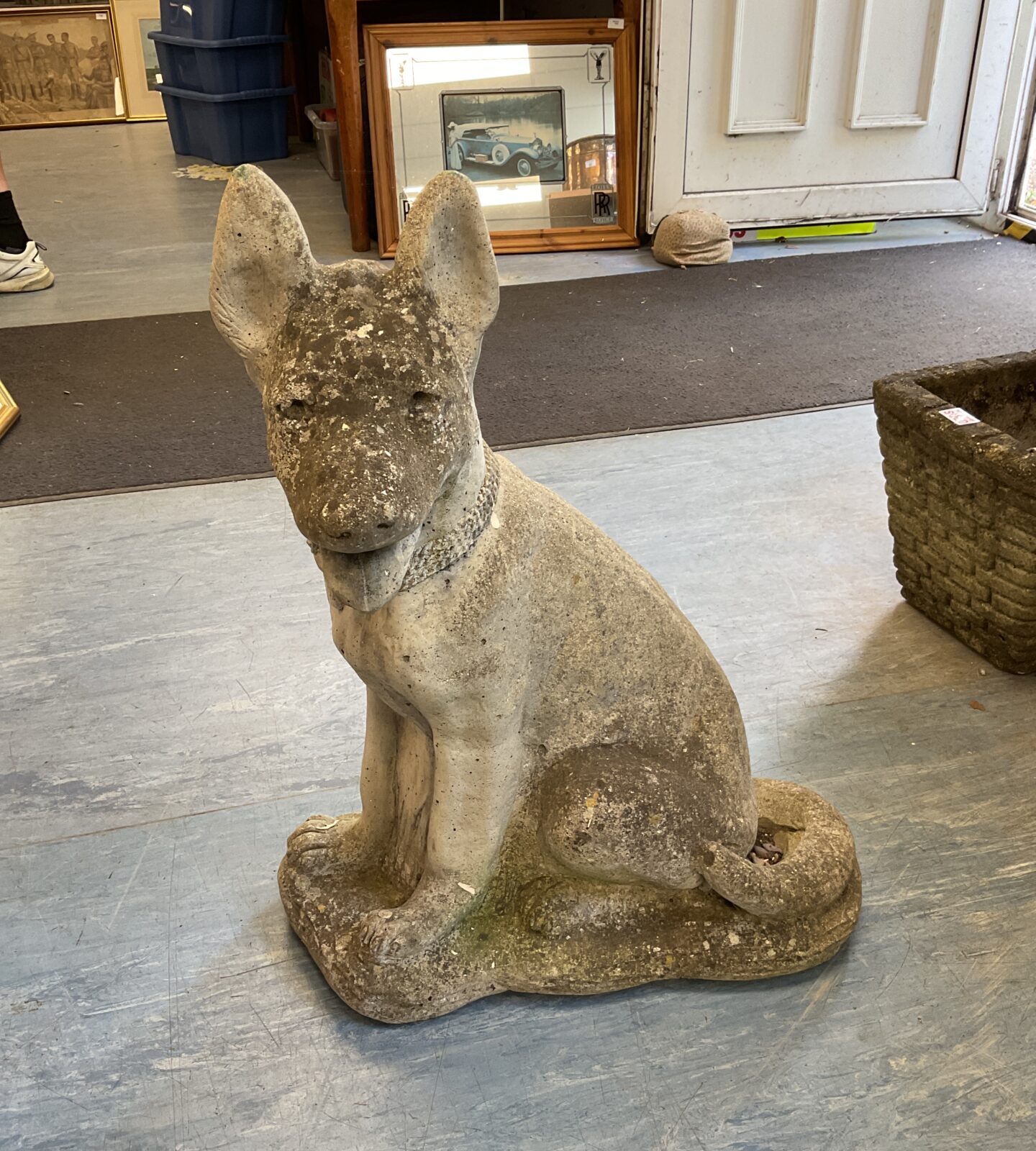 Large 26” concrete statue of a dog