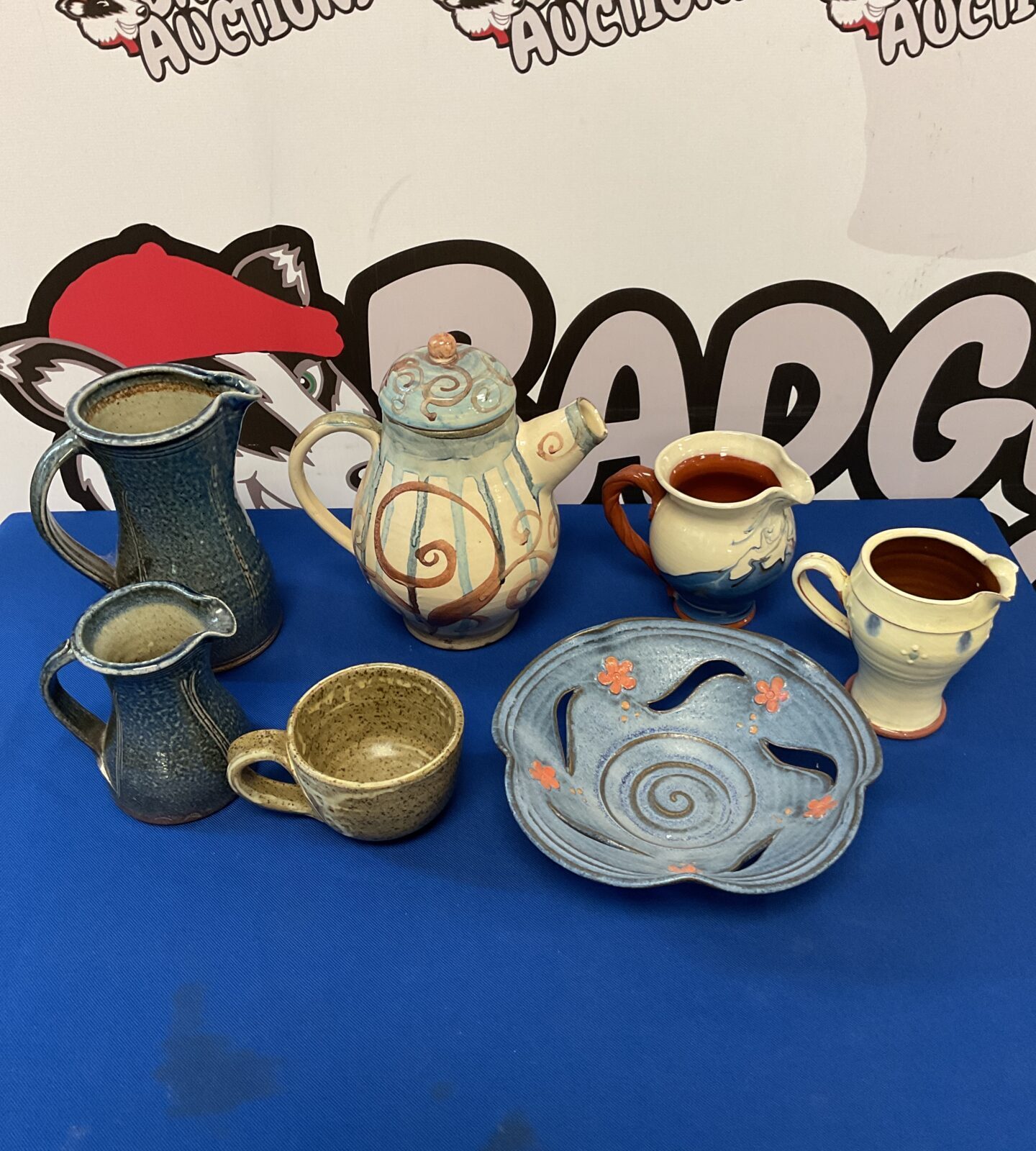Selection of studio pottery including toff milway conderton pottery & st fagans