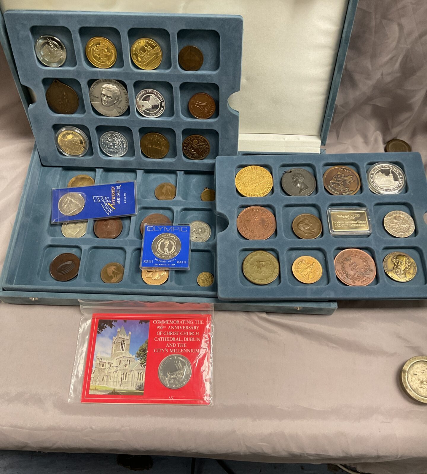 collection of 39 coins and medals in presentation case