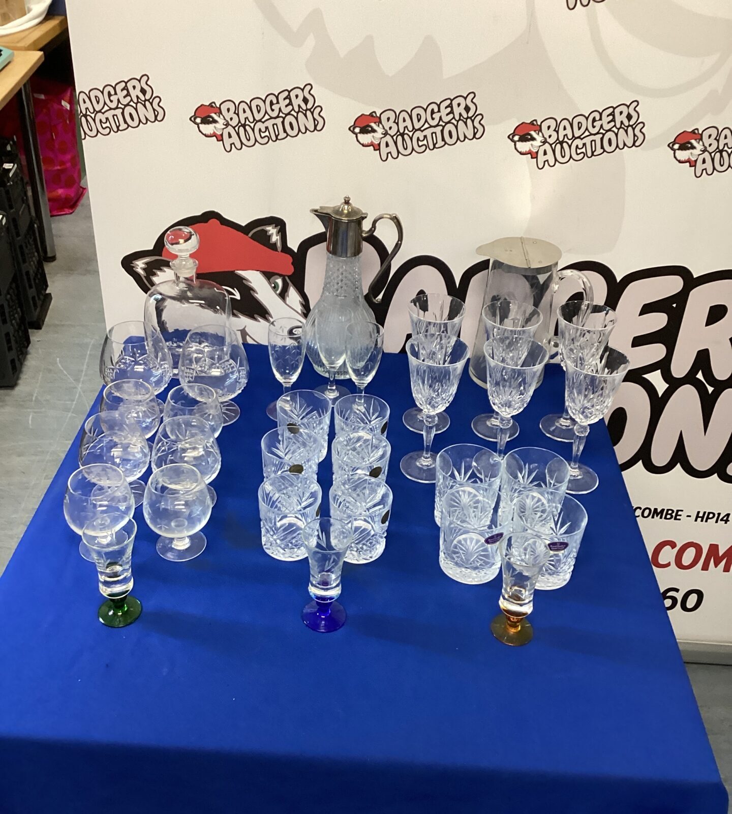 Selection of Crystal glasses and decanters
