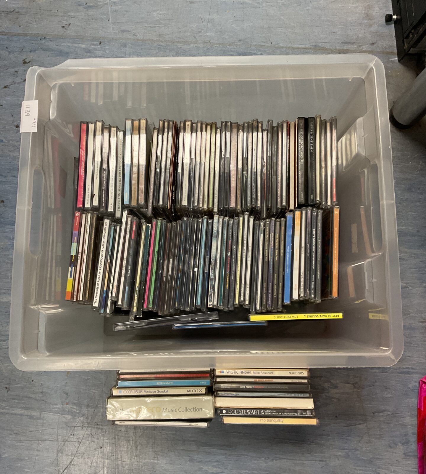 Box full of cd singles & albums