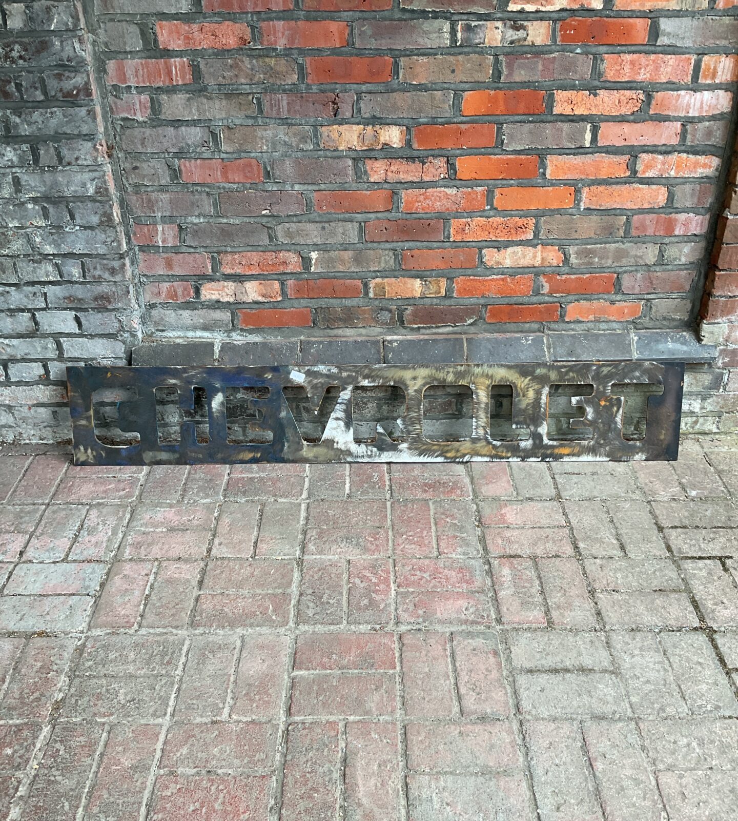 Large 5ft metal Chevrolet sign