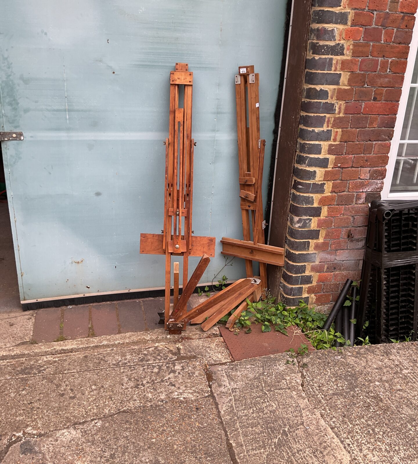 Two vintage artists easels