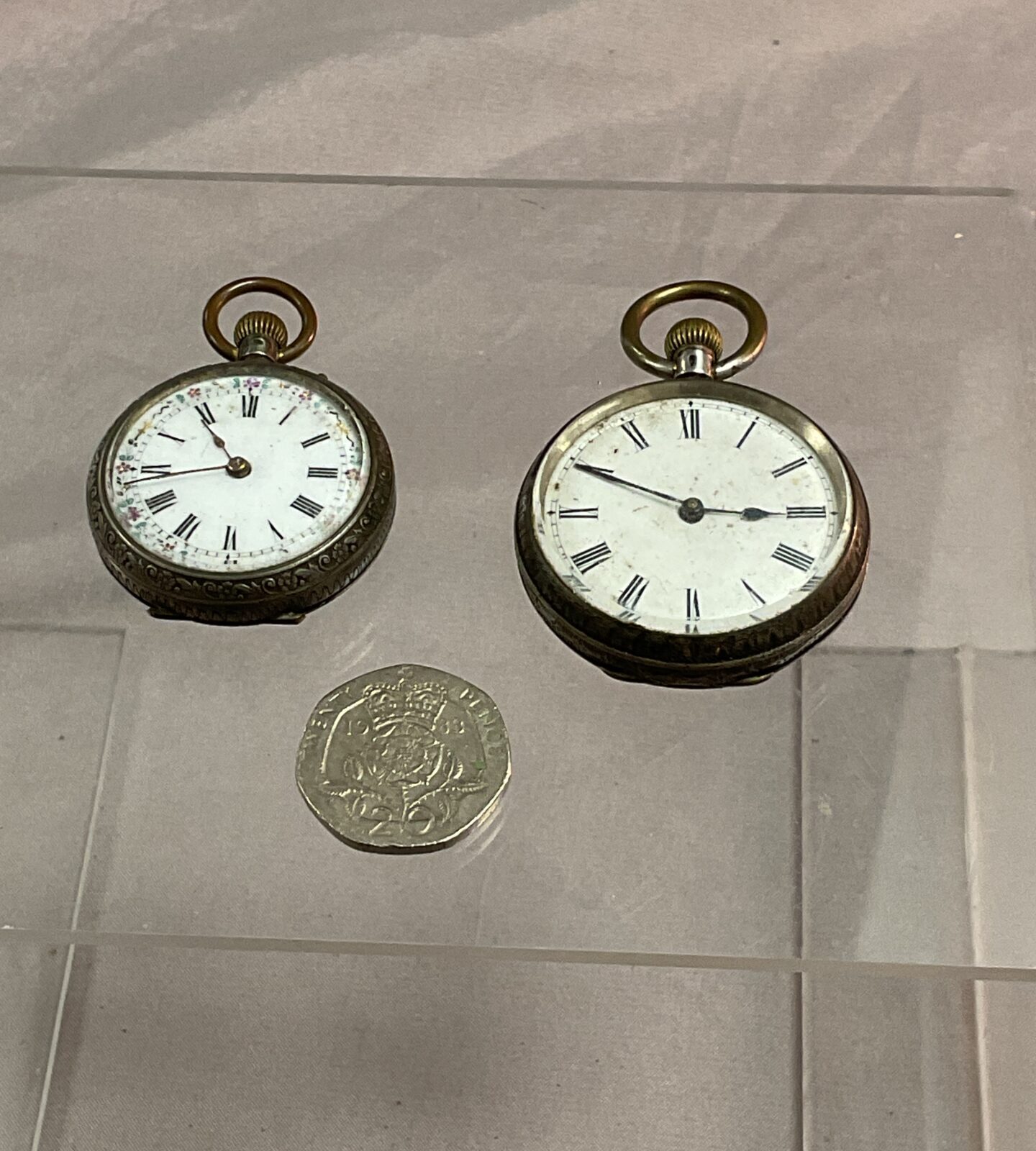 Two silver ladies pocket watches