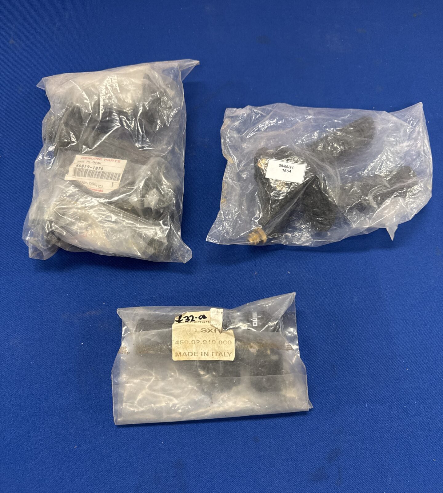 Selection of motorcycle handlebar twist grips inc Kawasaki genuine