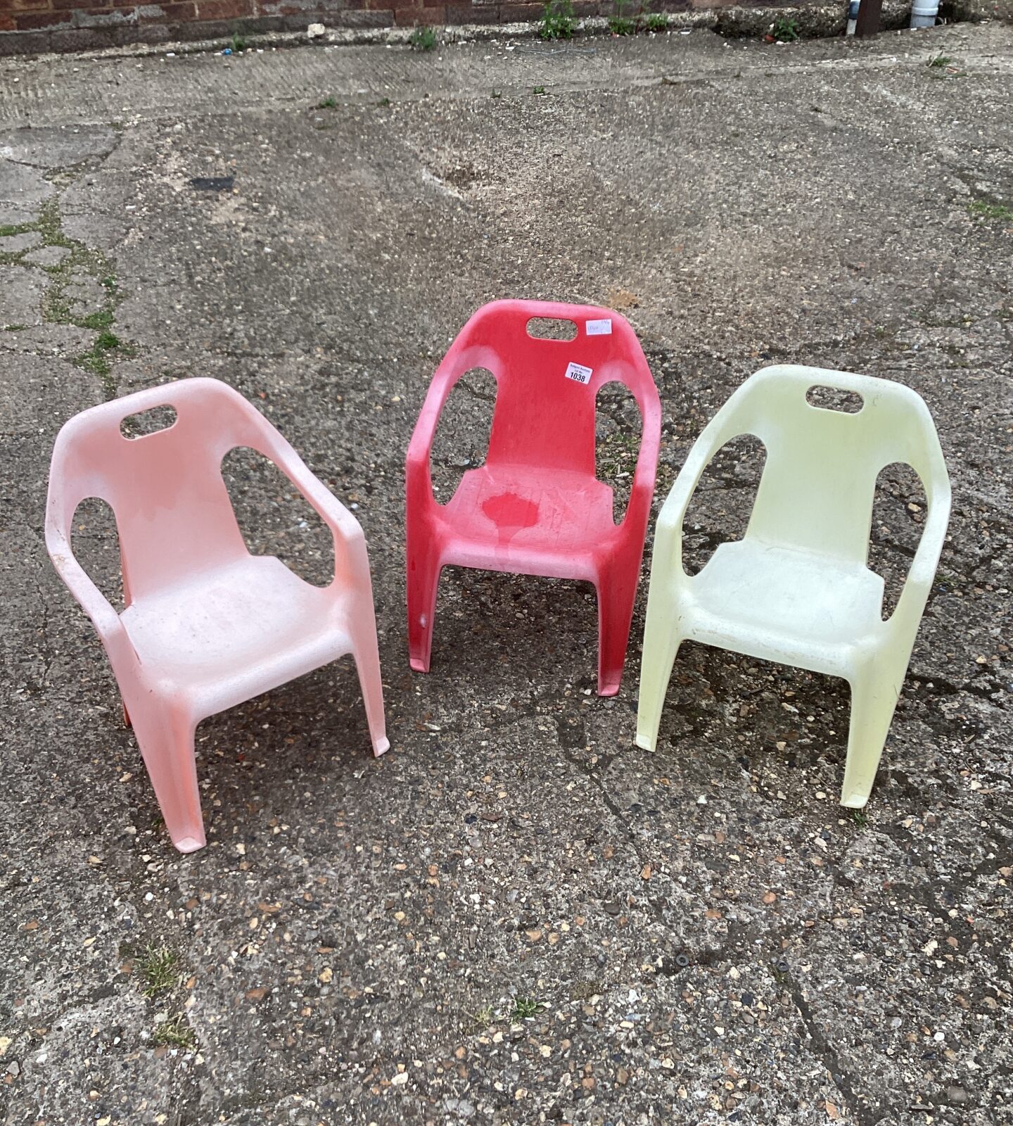 Three childs plastic chairs