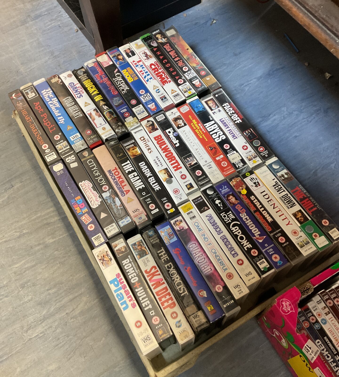 Collection of big box vhs cassettes