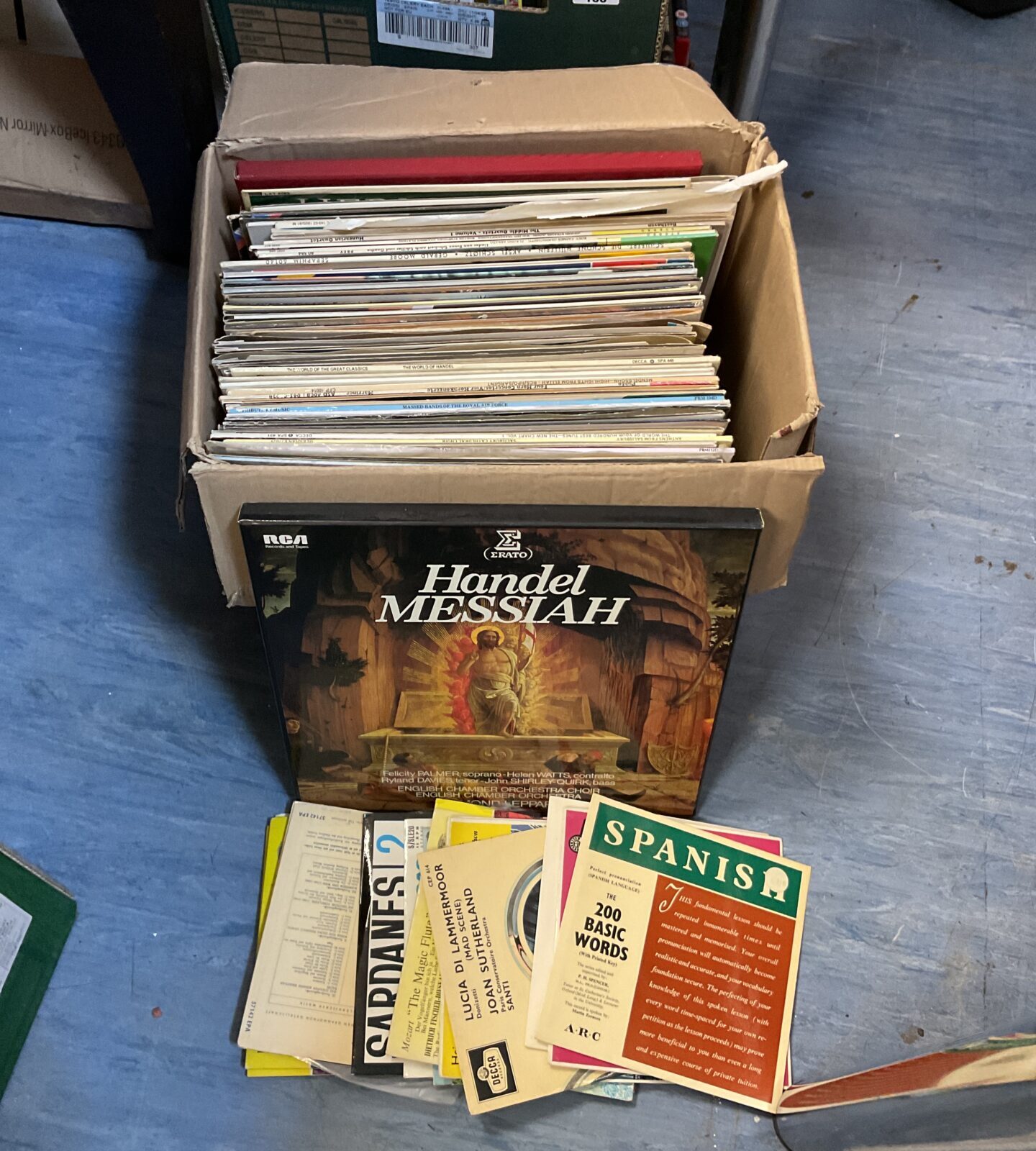 Box of 12” & 7” classical vinyl records