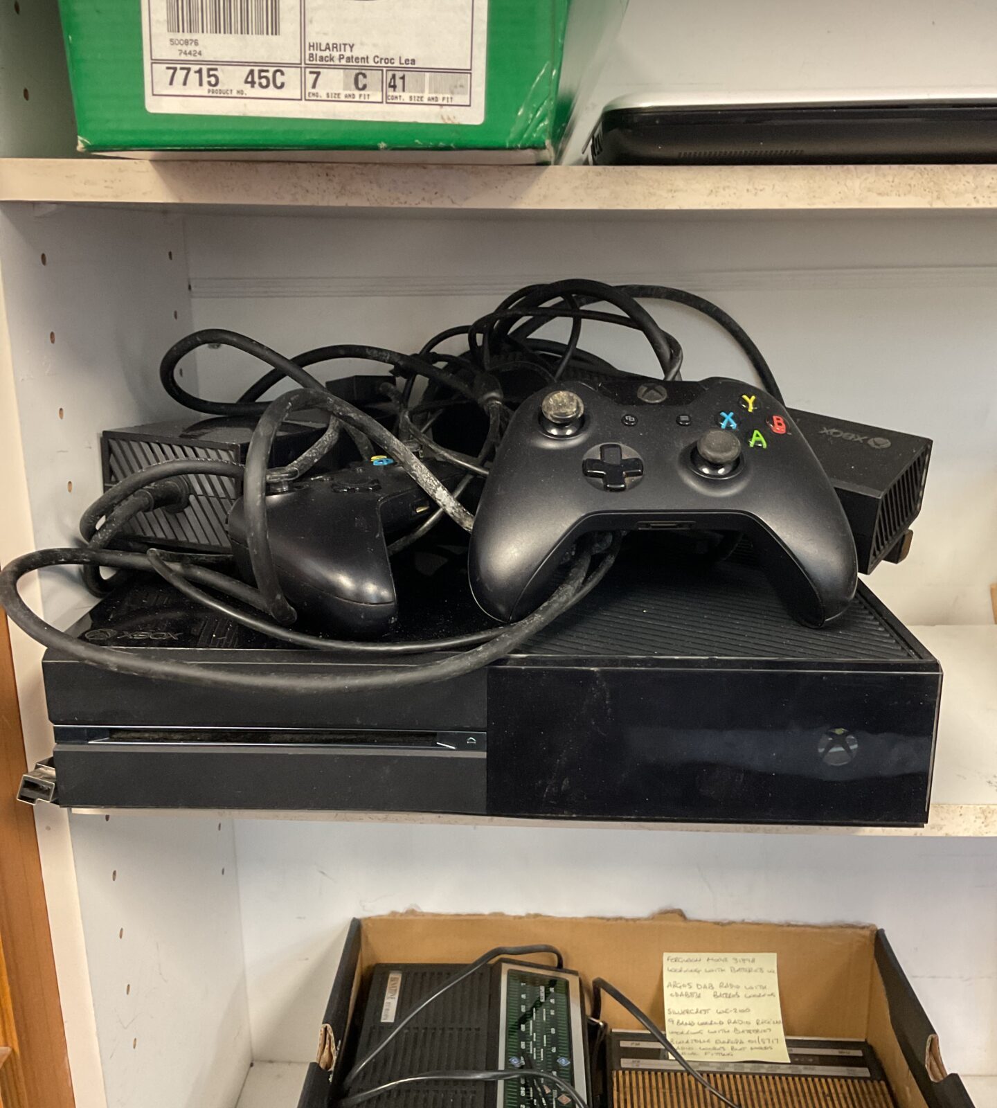 Microsoft xbox one console with controllers & cables