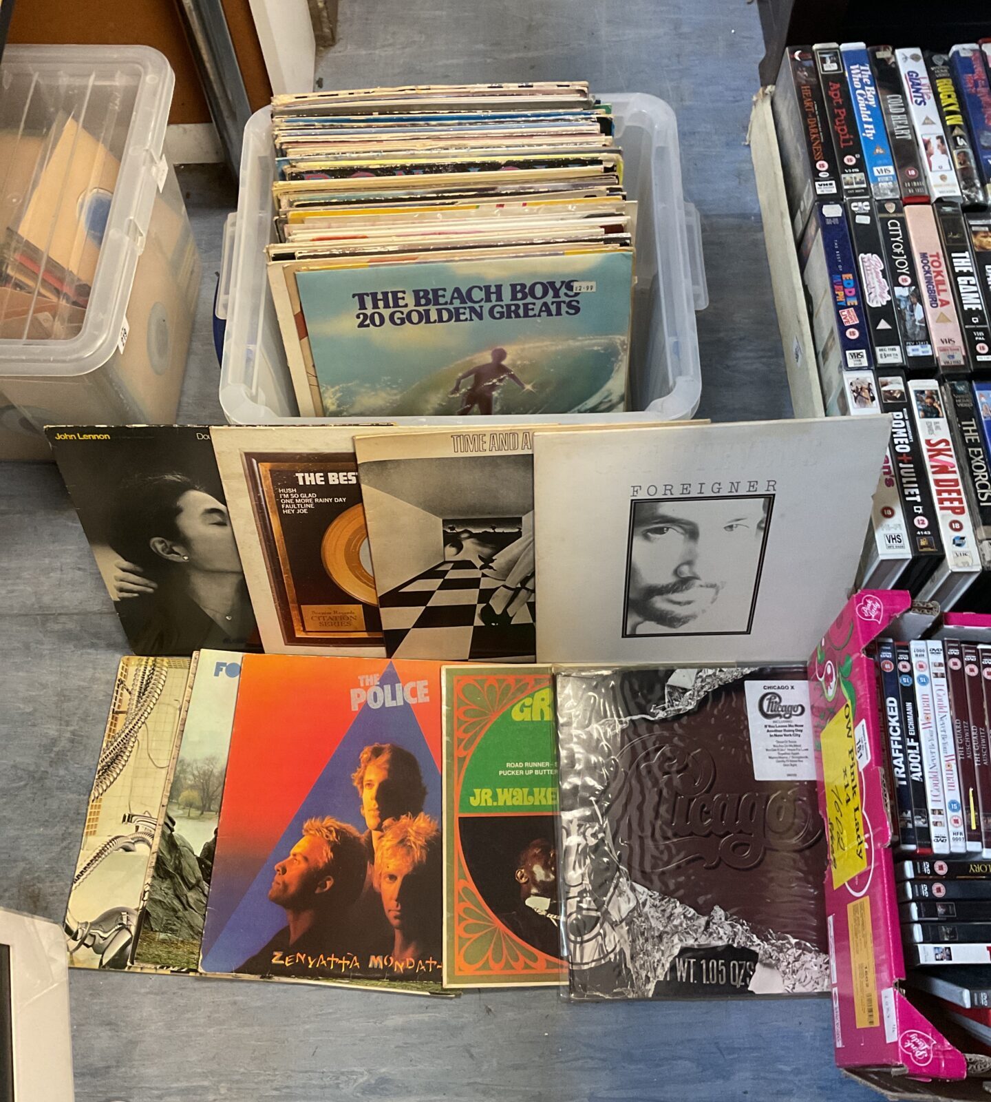 Collection of 12” vinyl records inc the police & john lennon