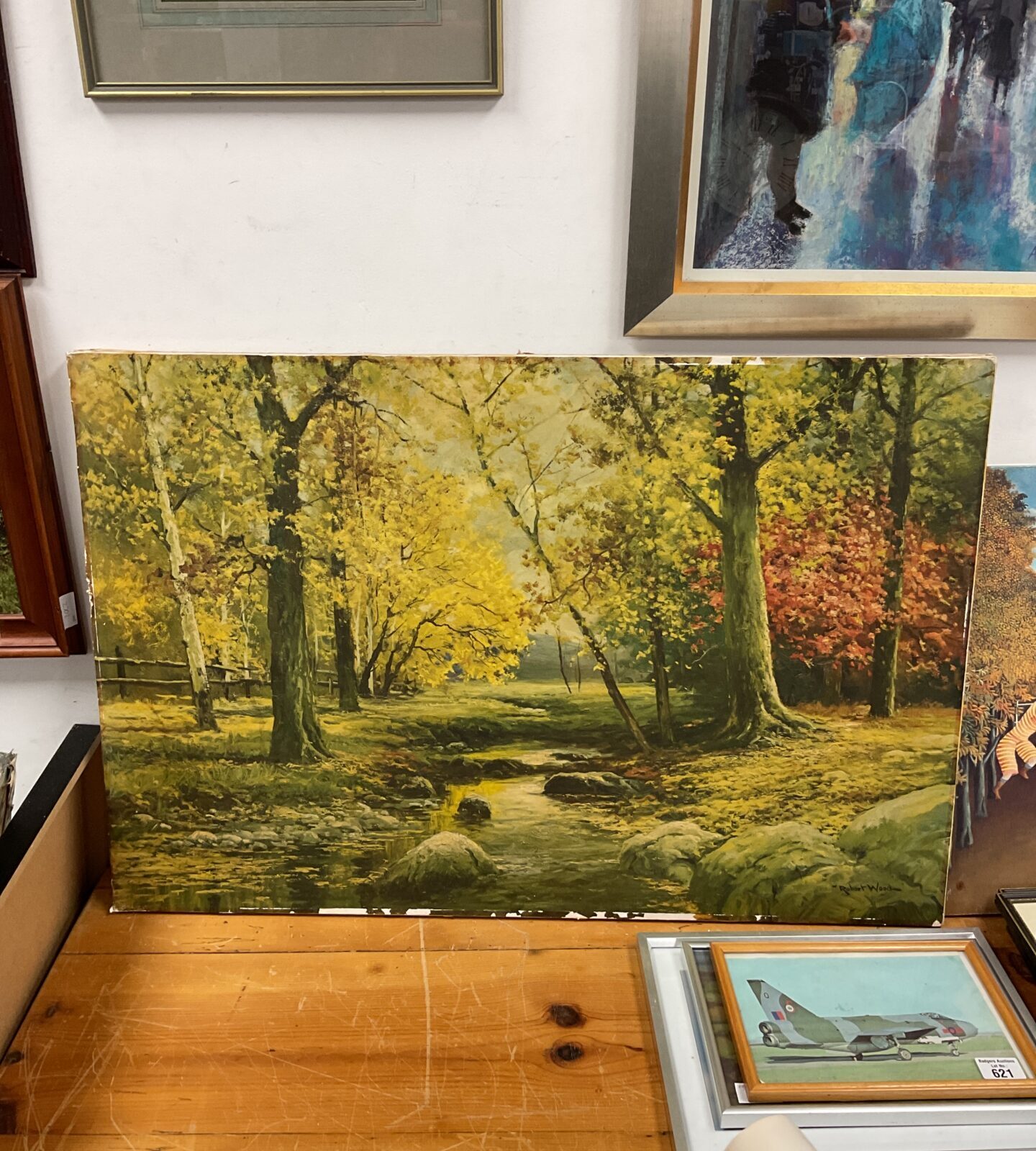 Large robert woods canvas wash print of a woodland