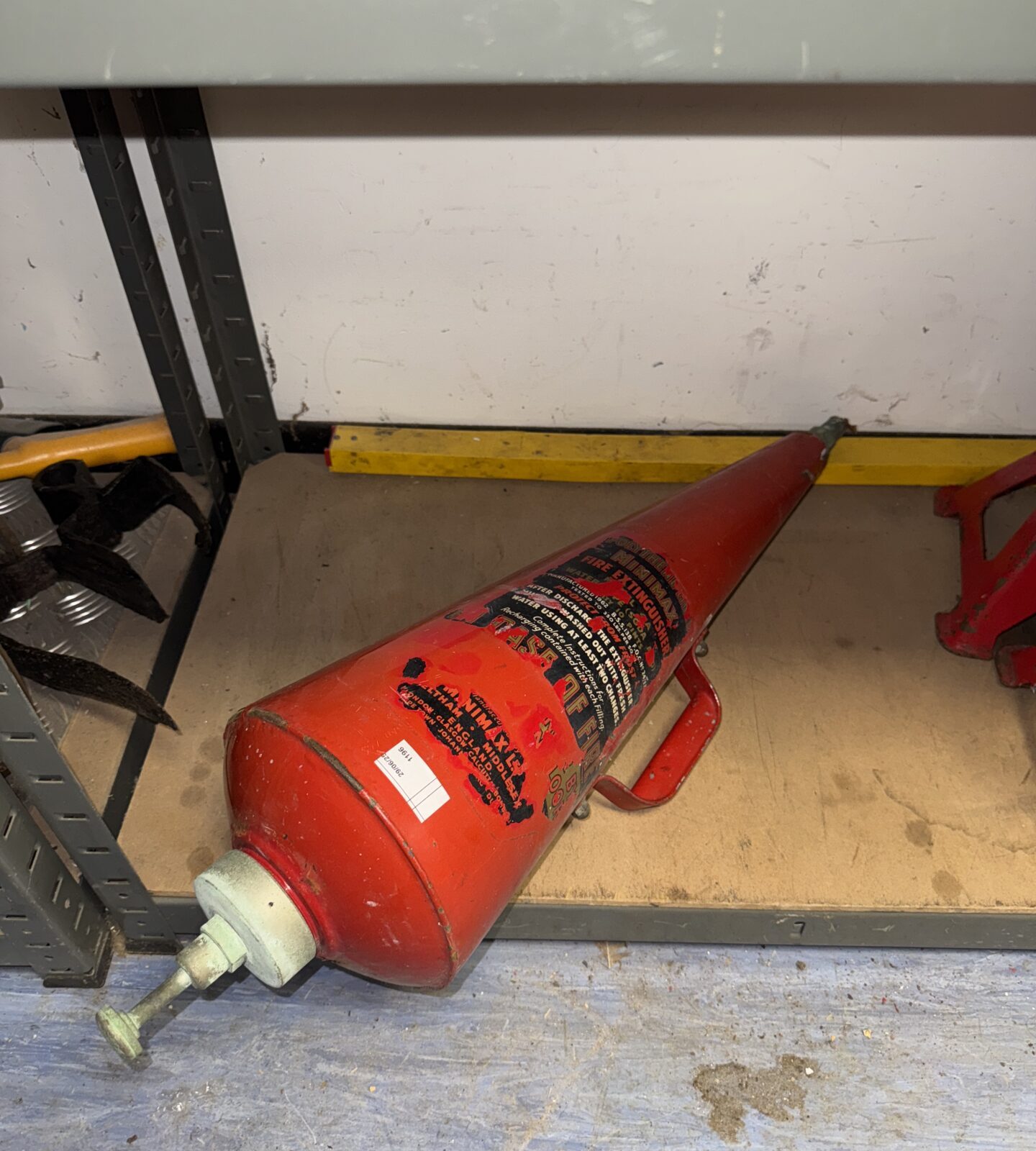 Vintage minimax conical fire extinguisher