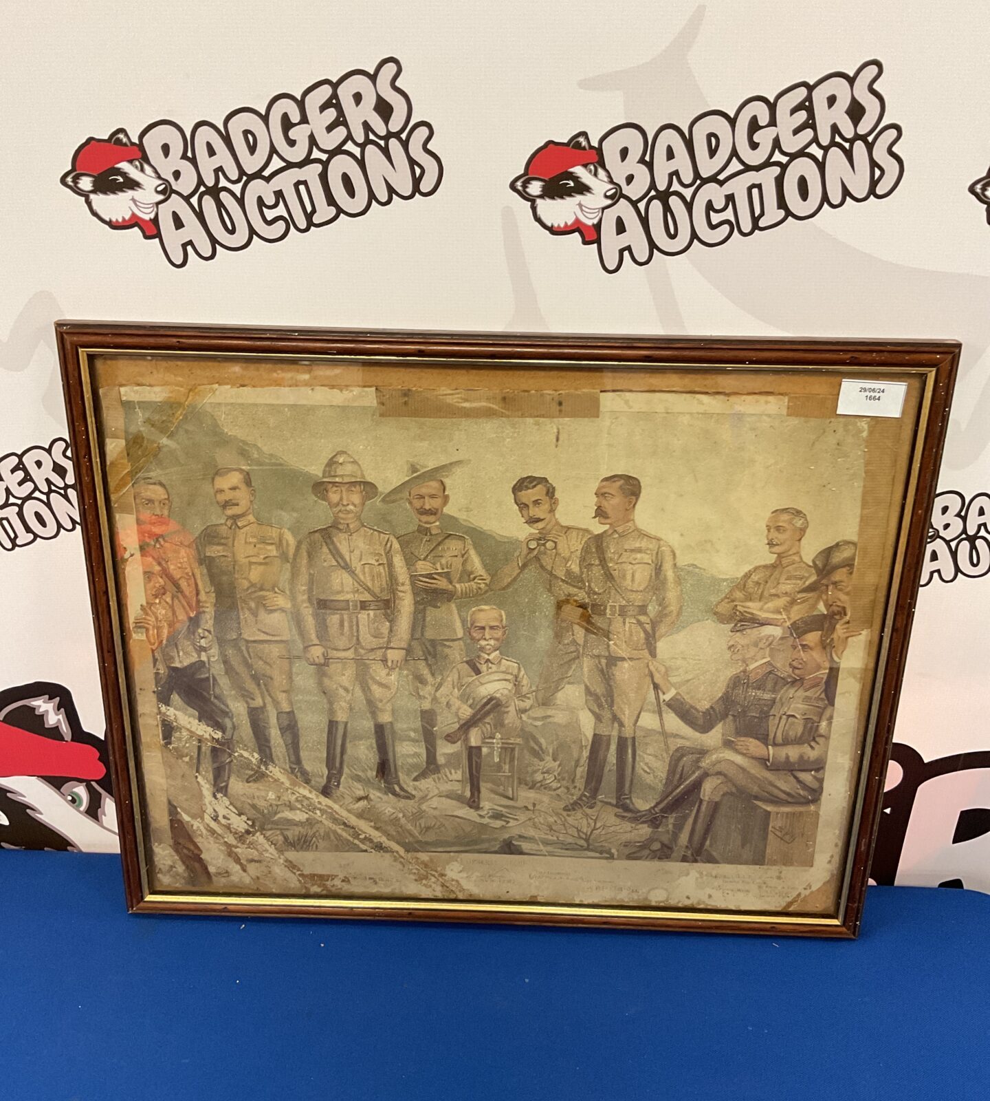 Antique framed ww1 general group print