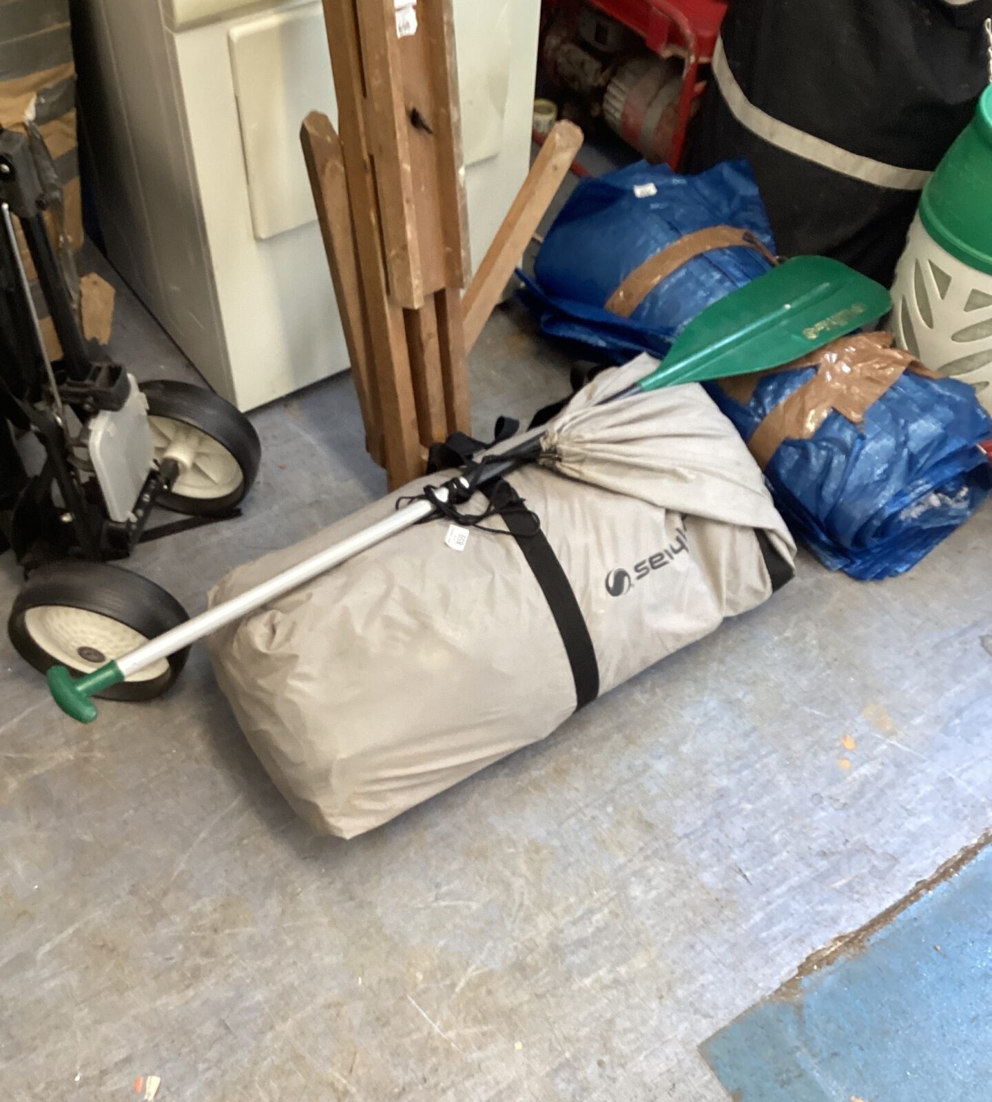 Sevylor inflatable canoe with paddle plus carry bag