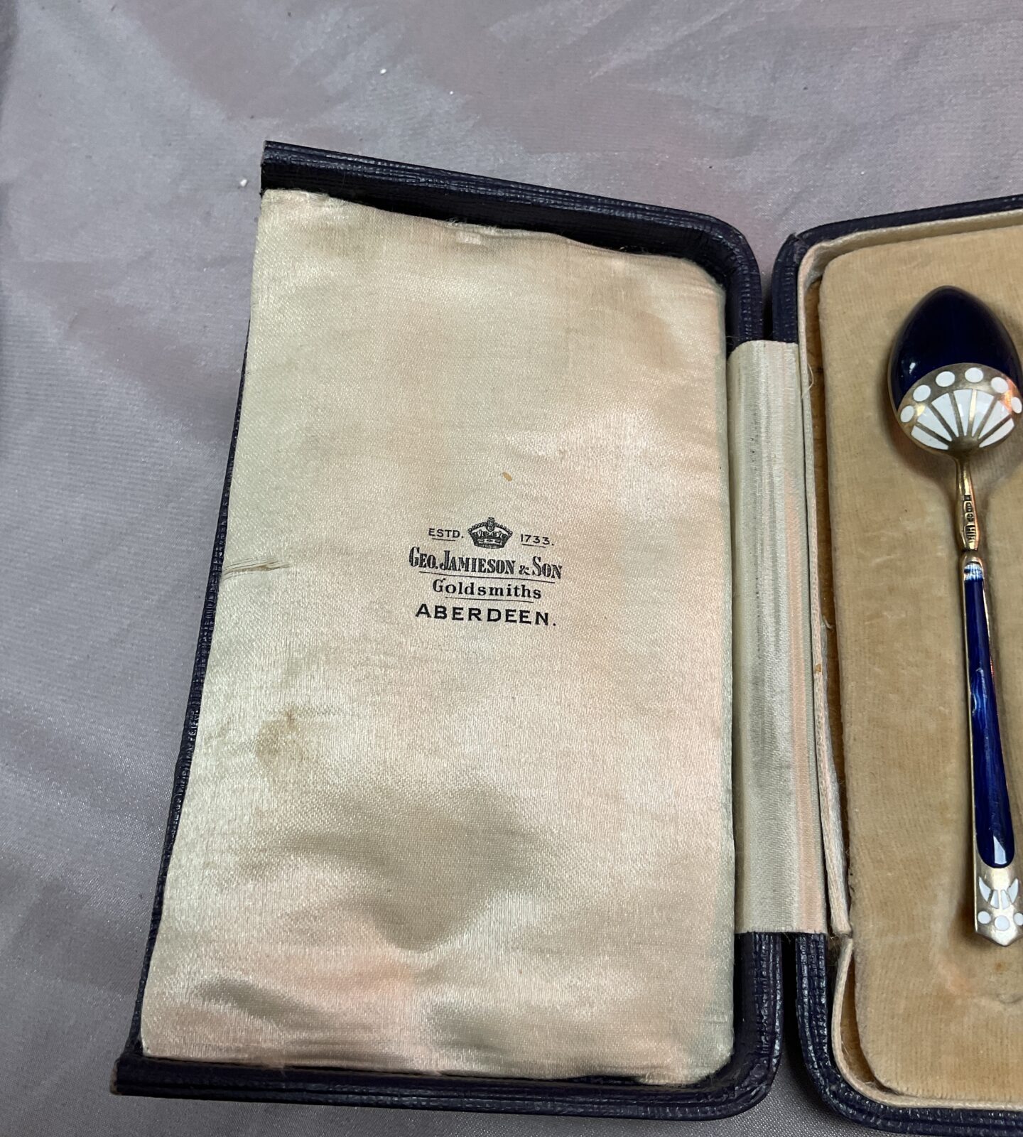 Cased set of 925 Silver gilt enamelled spoons some minor marks - Image 3