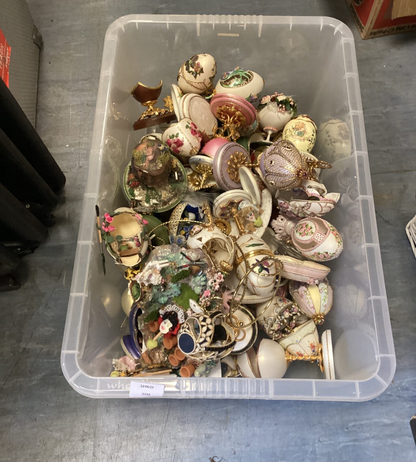 Box of Russian decorative eggs