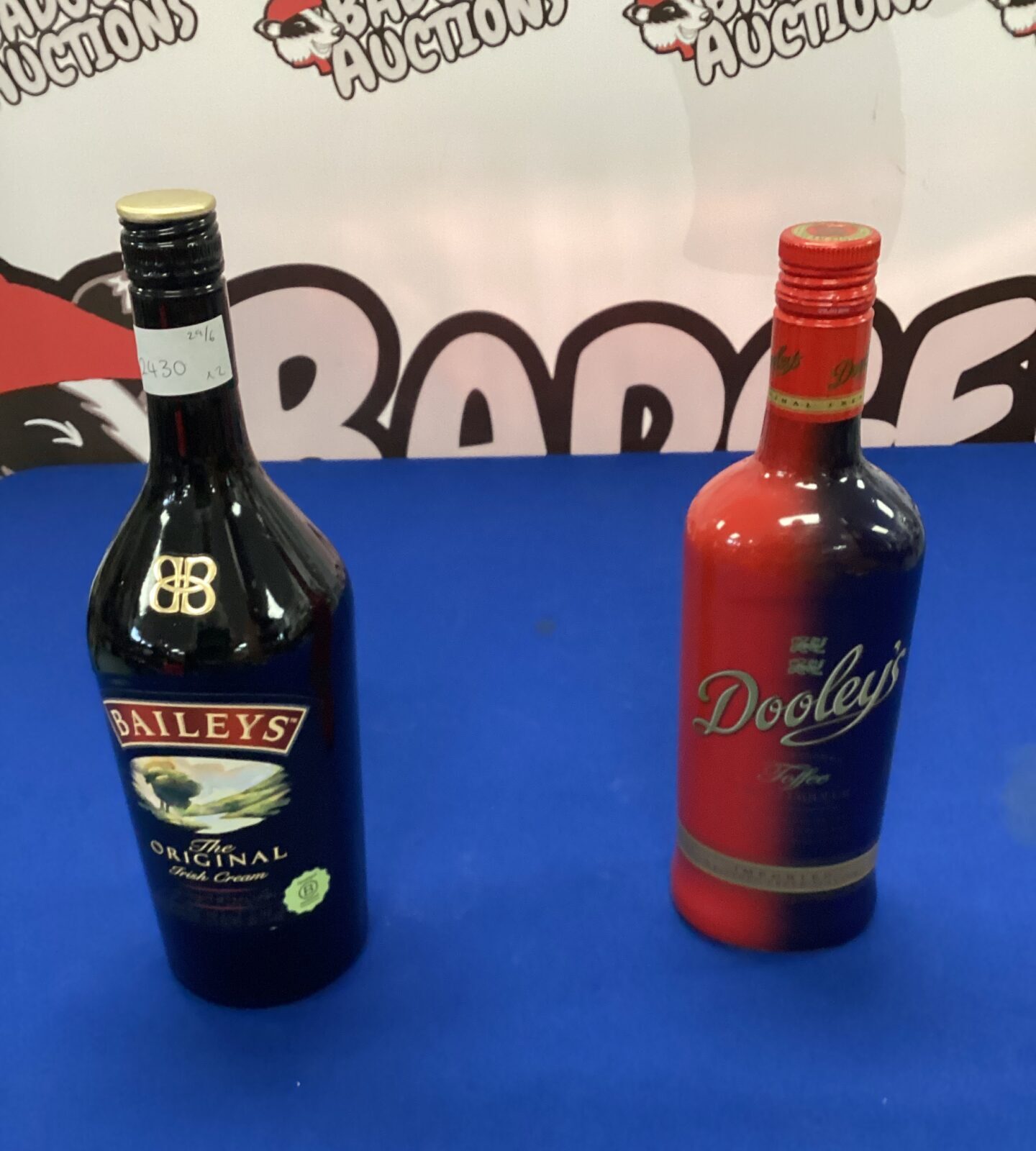Bottle of baileys Irish cream & Dooley’s toffee liqueur