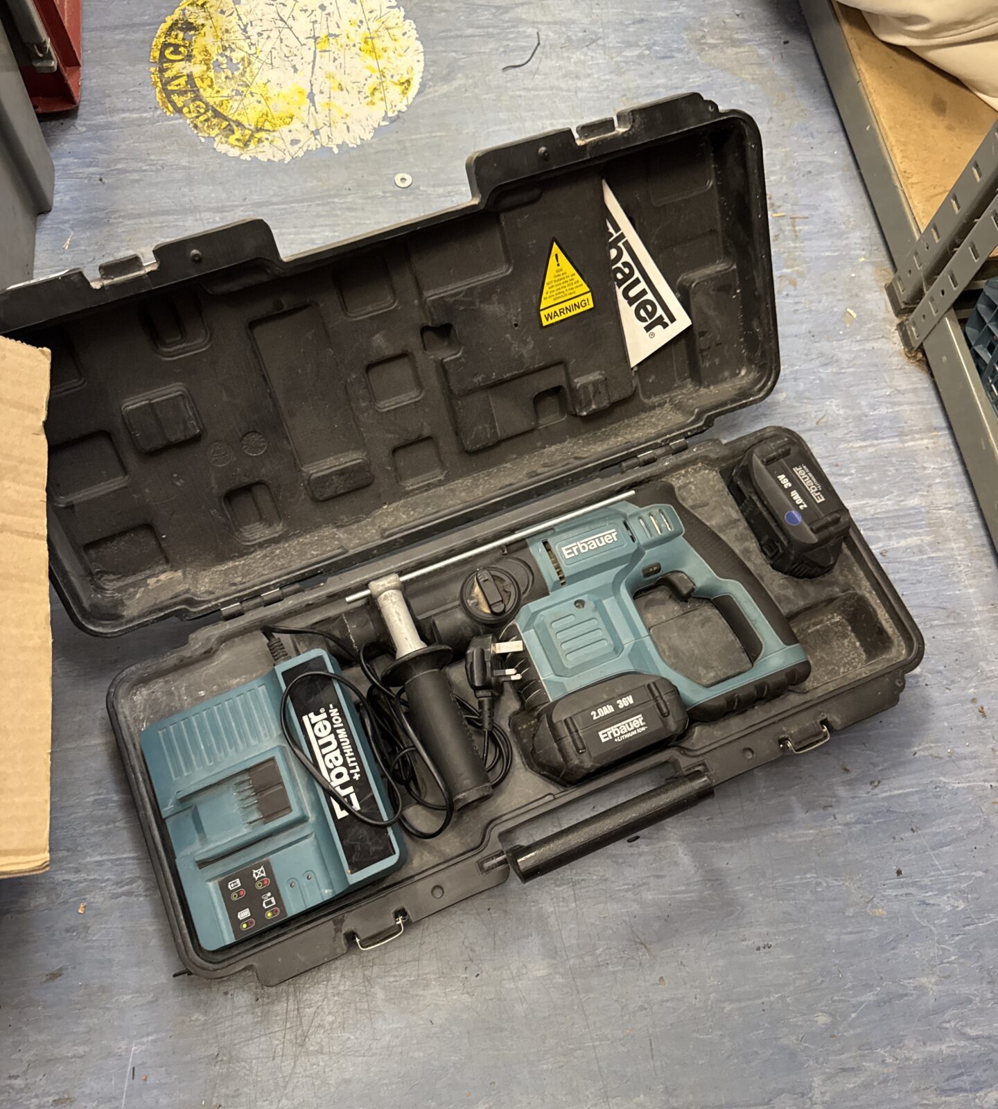 Erbauer cordless sds drill with charger & battery