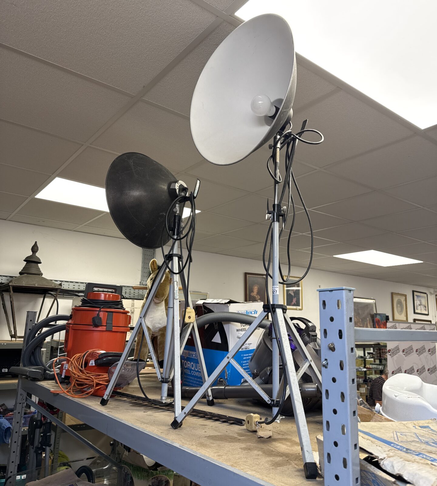Two photek studio tripod lights