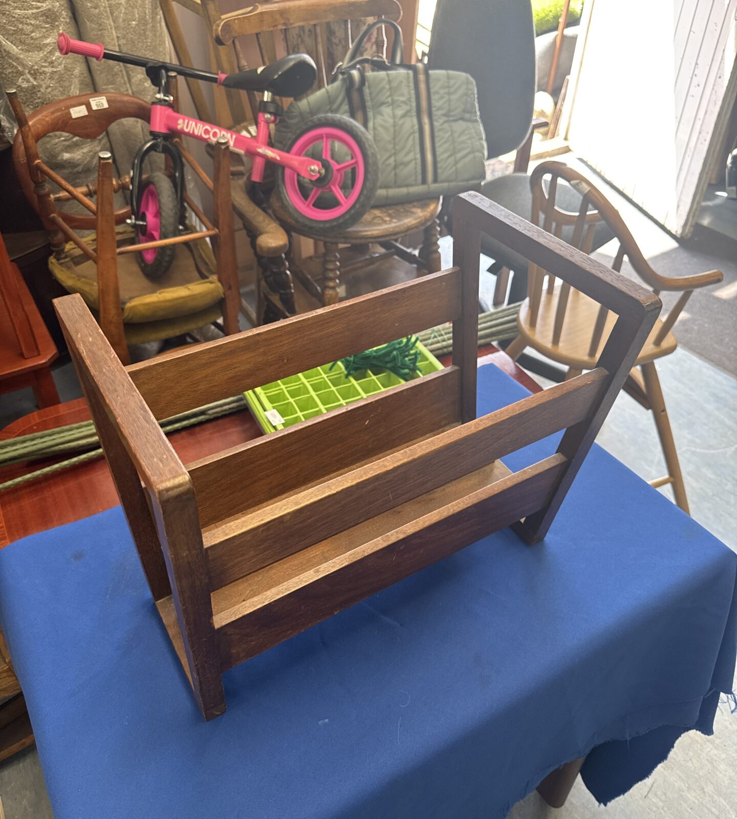 Vintage magazine rack 17” length