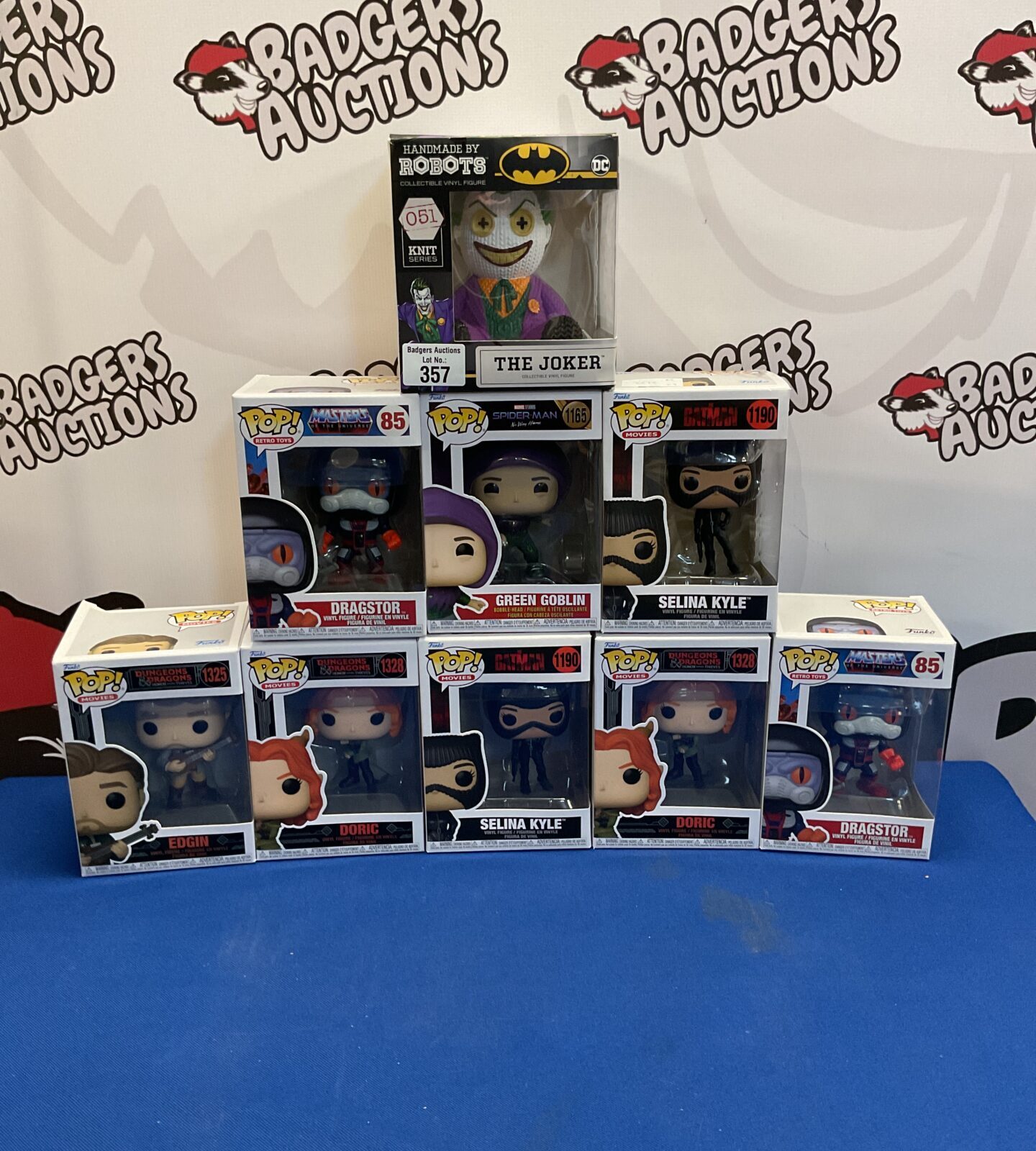 Collection of boxed funko pops inc dungeons and dragons, spiderman and batmon