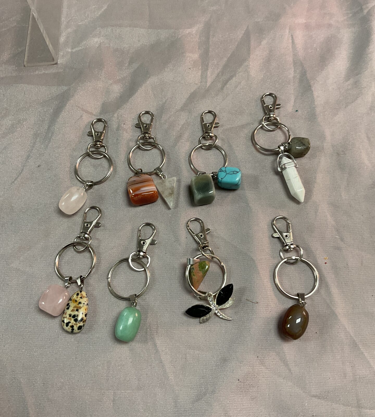 eight crystal  keyrings