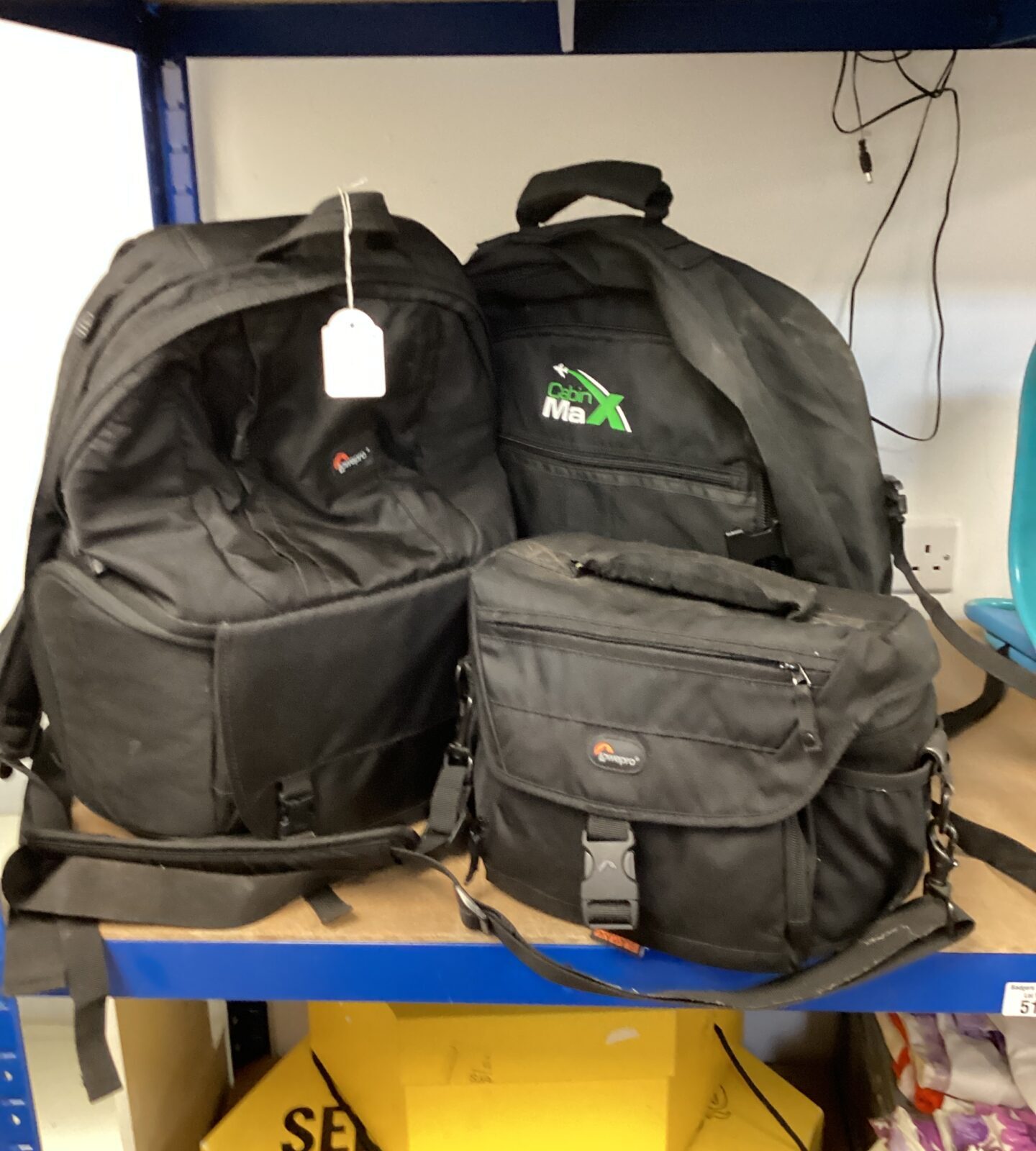 Two rucksack inc lowepro & air cabin with lowepro camera bag